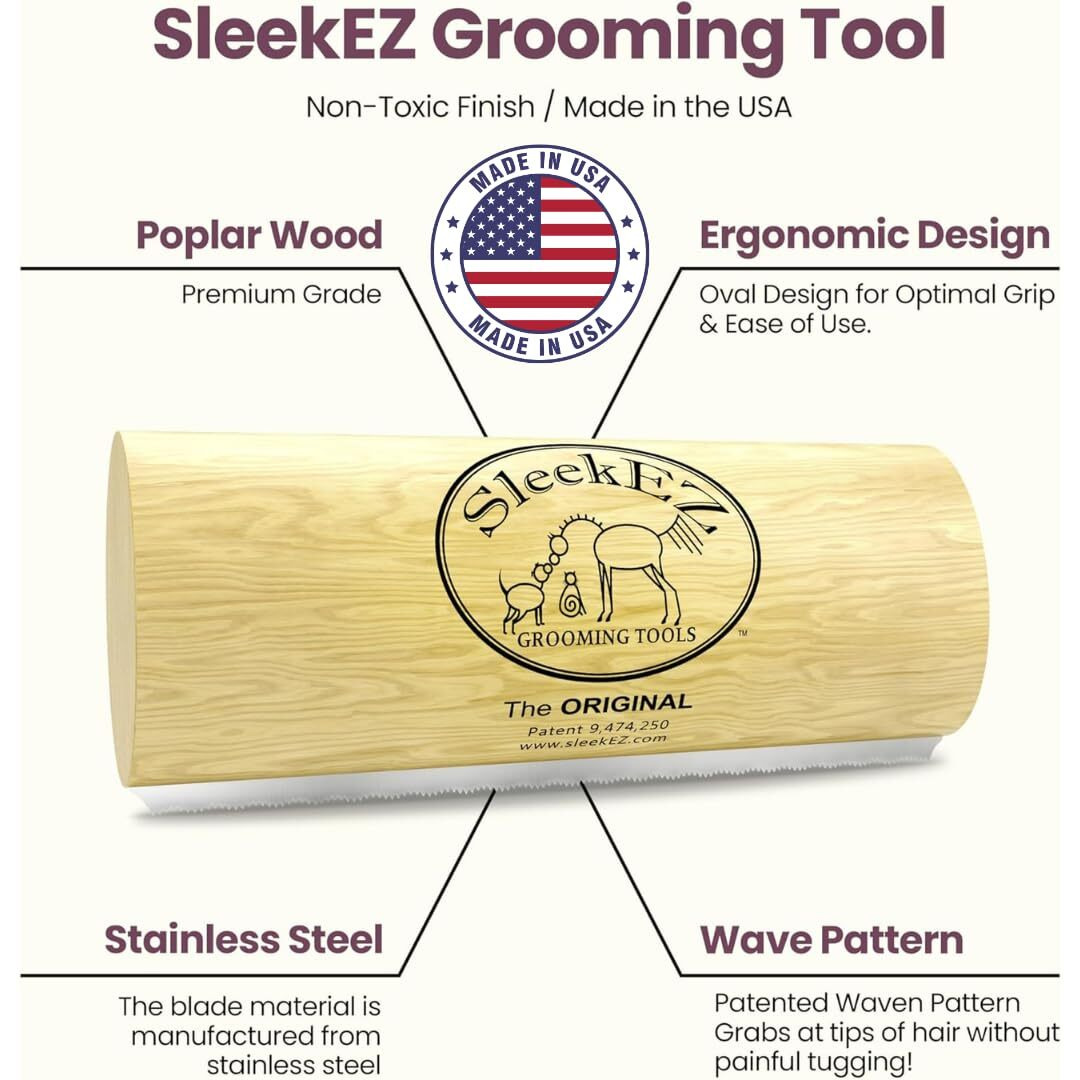 Sleekez Dog Brush For Shedding & Dog Grooming Supplies  Deshedding Dog Brush  Dog Brush For Short Haired Dogs  Dog Brush For Long Haired Dogs  Metal Dog Comb  Dog Hair Brush  Dog Shedding Brush