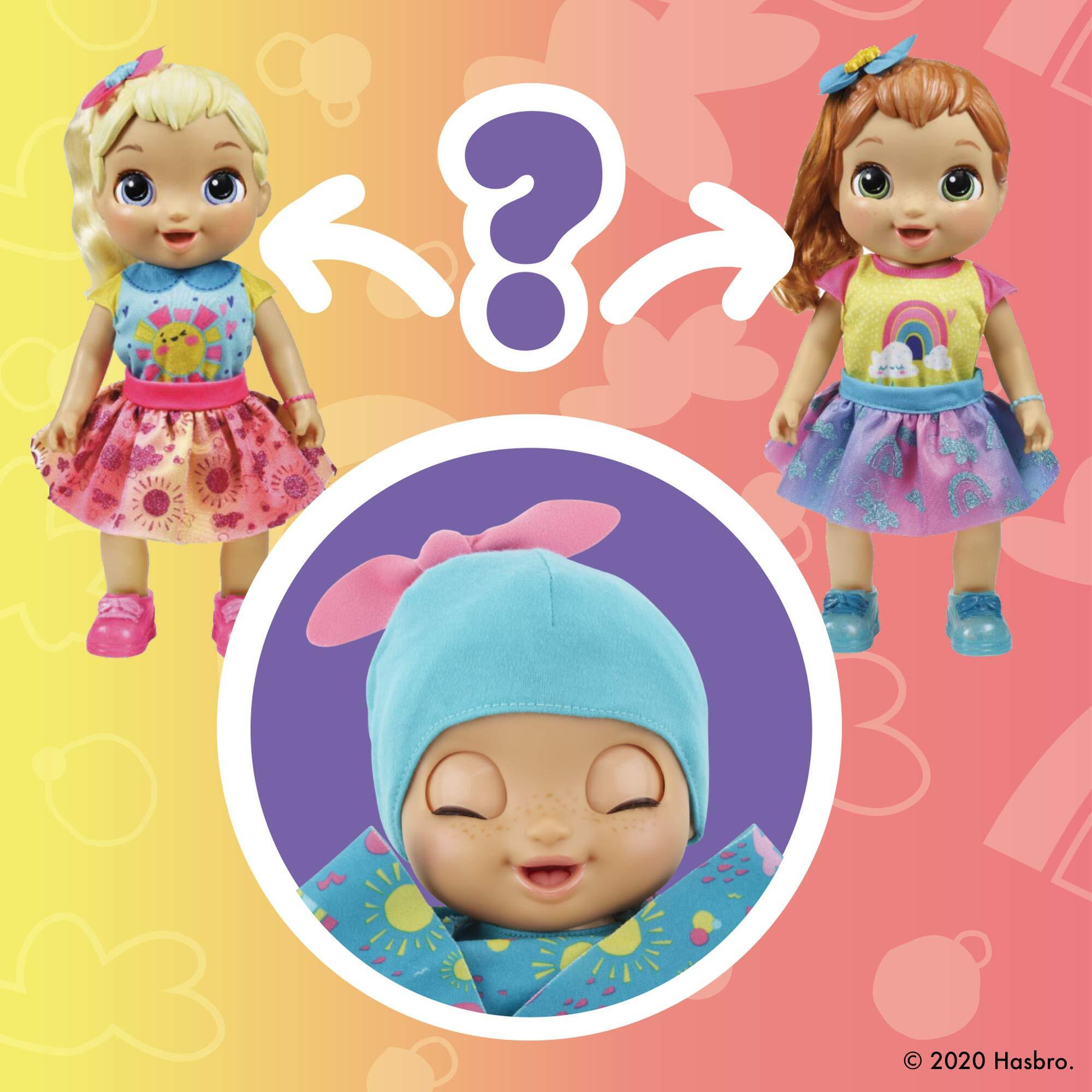 Baby Alive Baby Grows Up (Happy) - Happy Hope Or Merry Meadow  Growing And Talking Baby Doll  Toy With 1 Surprise Doll And 8 Accessories  Blue