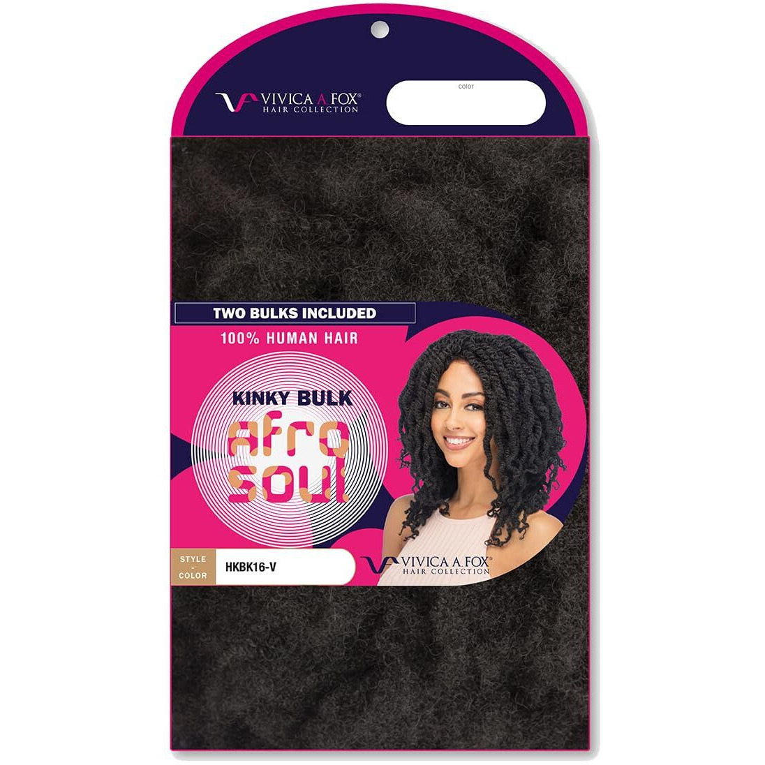 Vivica A Fox Hair Collection Hkbk16-V Human Hair Afro Curl Kinky Bulk Extension  1  5.8 Ounce