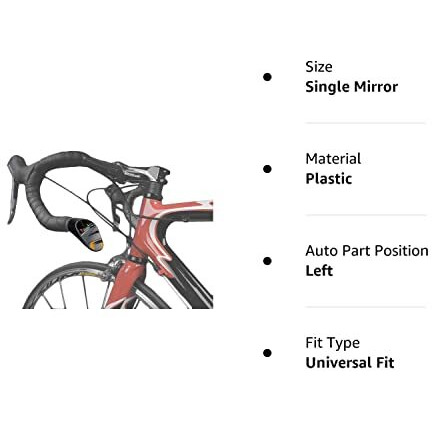 Sprintech Road Drop Bar Rearview Bike Mirror - Cycling Safety Mirror - Single For Left Side Dropbar (Black)