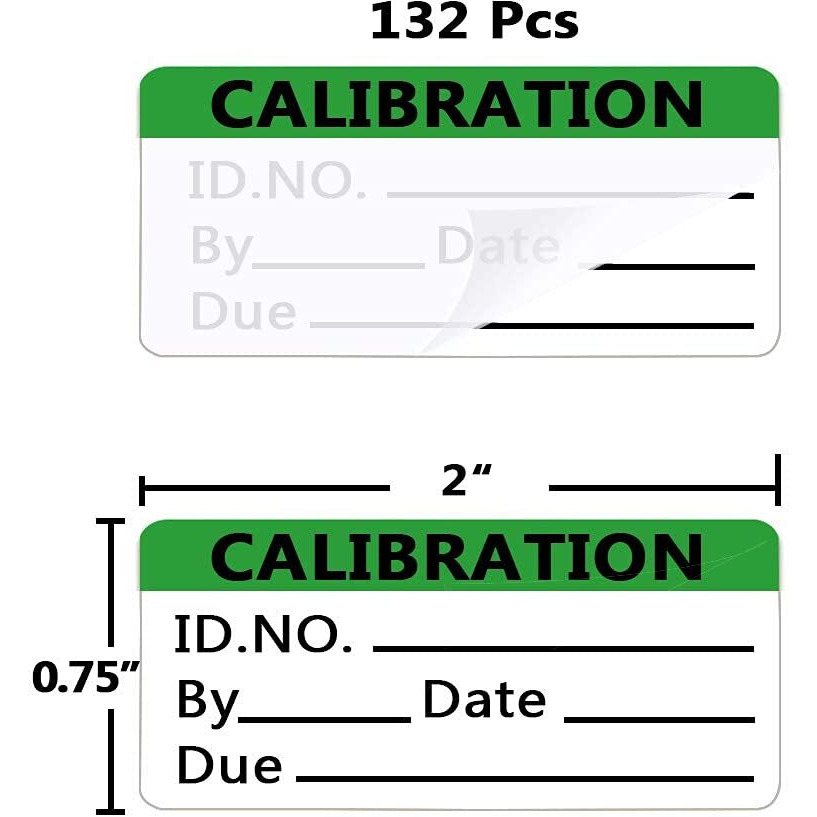 Calibration Stickers Green Black Word Calibration Labels  Self Laminating Protects Your Writing From Smearing Tampering And Abrasion Perfect For Nist  Iso Calibrate Equipment-132 Labels/Pack