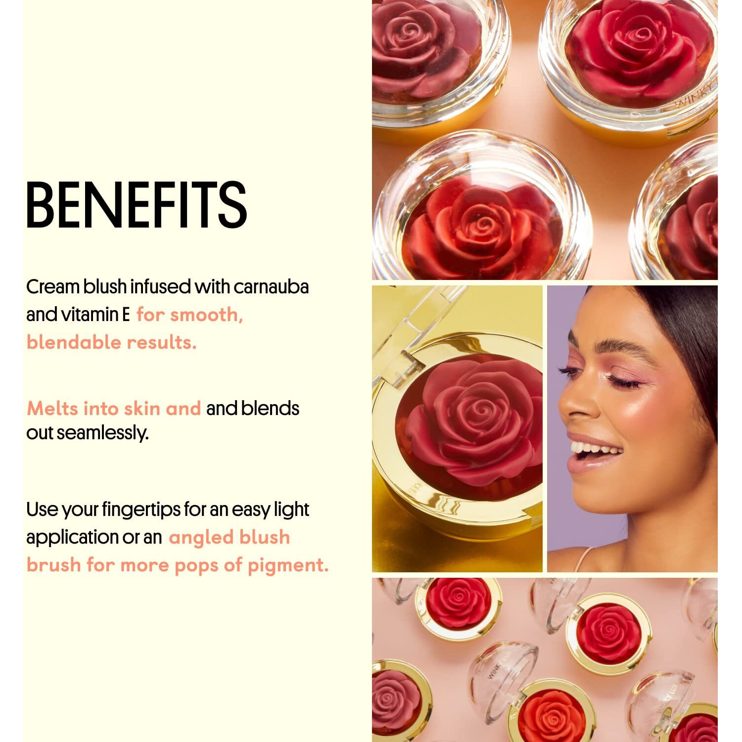 Winky Lux Cheeky Rose  Cream Blush For Cheeks  Flower Blush With Vitamin E  Makeup Blush And Flower Makeup  Pink Tea Time