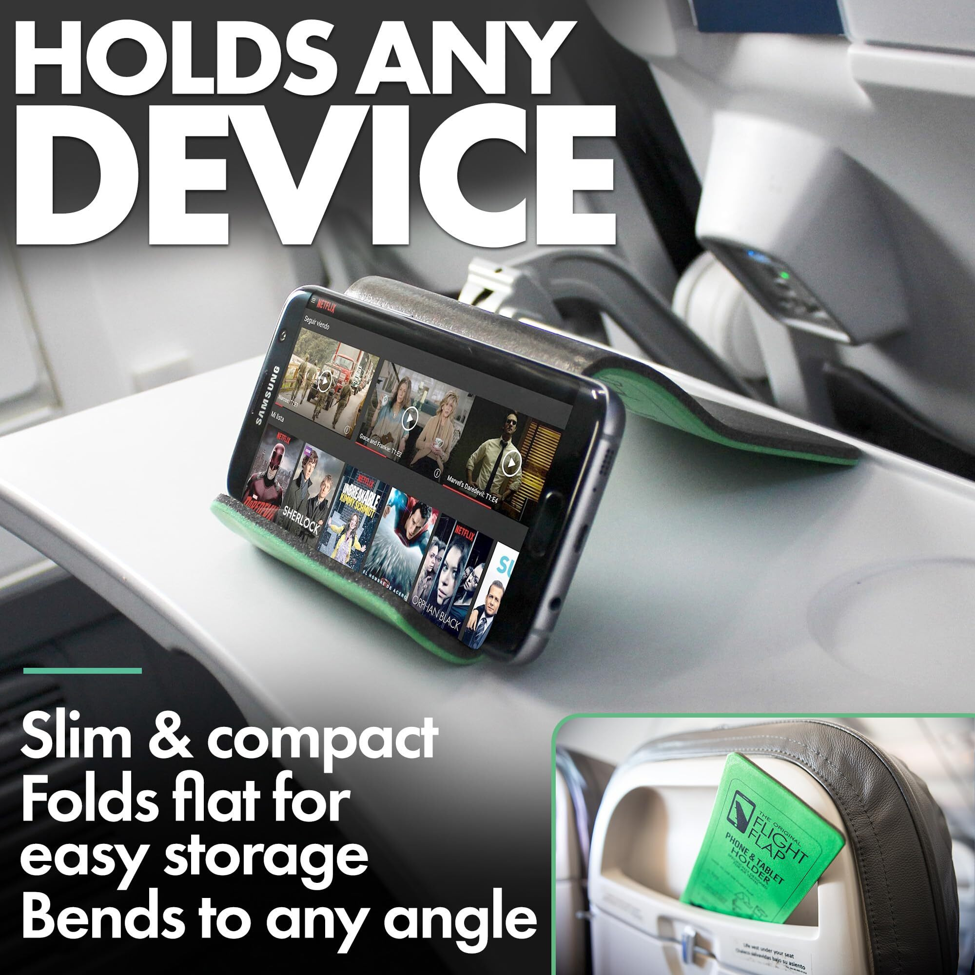 Flight Flap Airplane Phone Holder  Foldable Cell Phone Stand Holder - Flexible Tablet And Phone Holder For Bed  Desk  Office  Treadmill - Mobile Stand Phone Accessories  Plane Travel Essentials