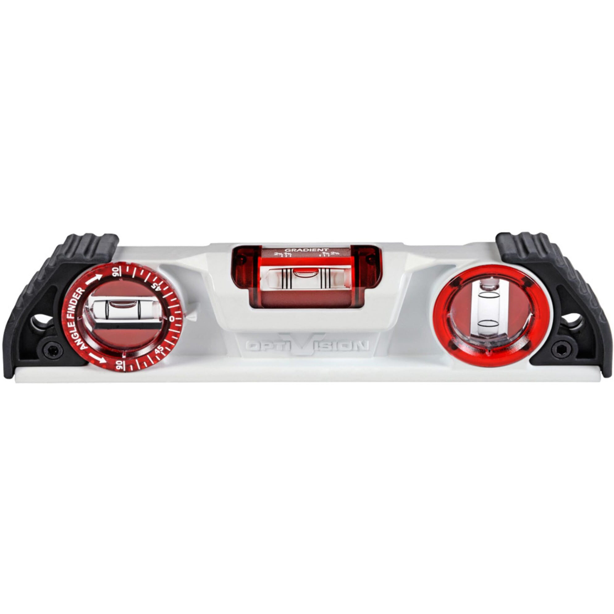 Kapro - 935 Magnetic Cast Red Torpedo Level - Features Optivision  Angle Finder  And V-Groove - For Tilling  Masonry  And Construction - 10 In
