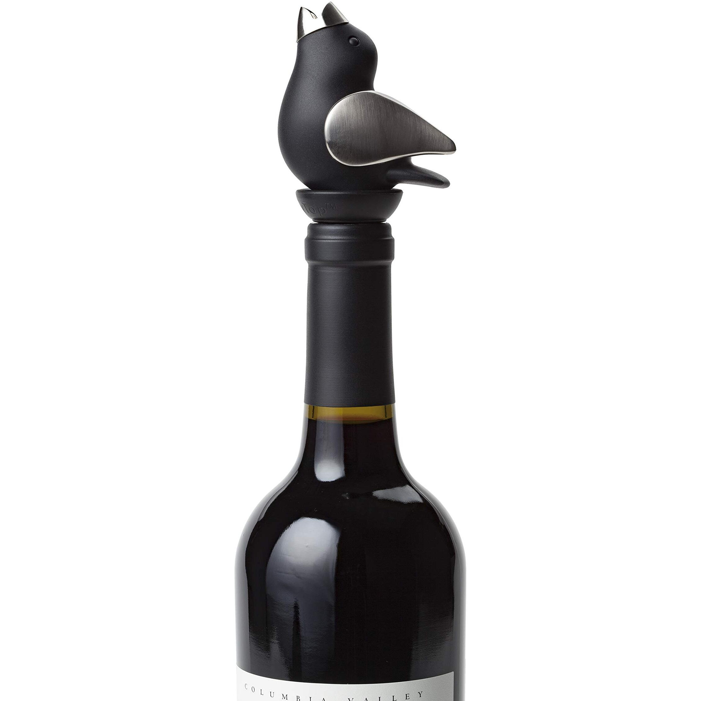 Chirpytop Wine Pourer - Black And Chrome
