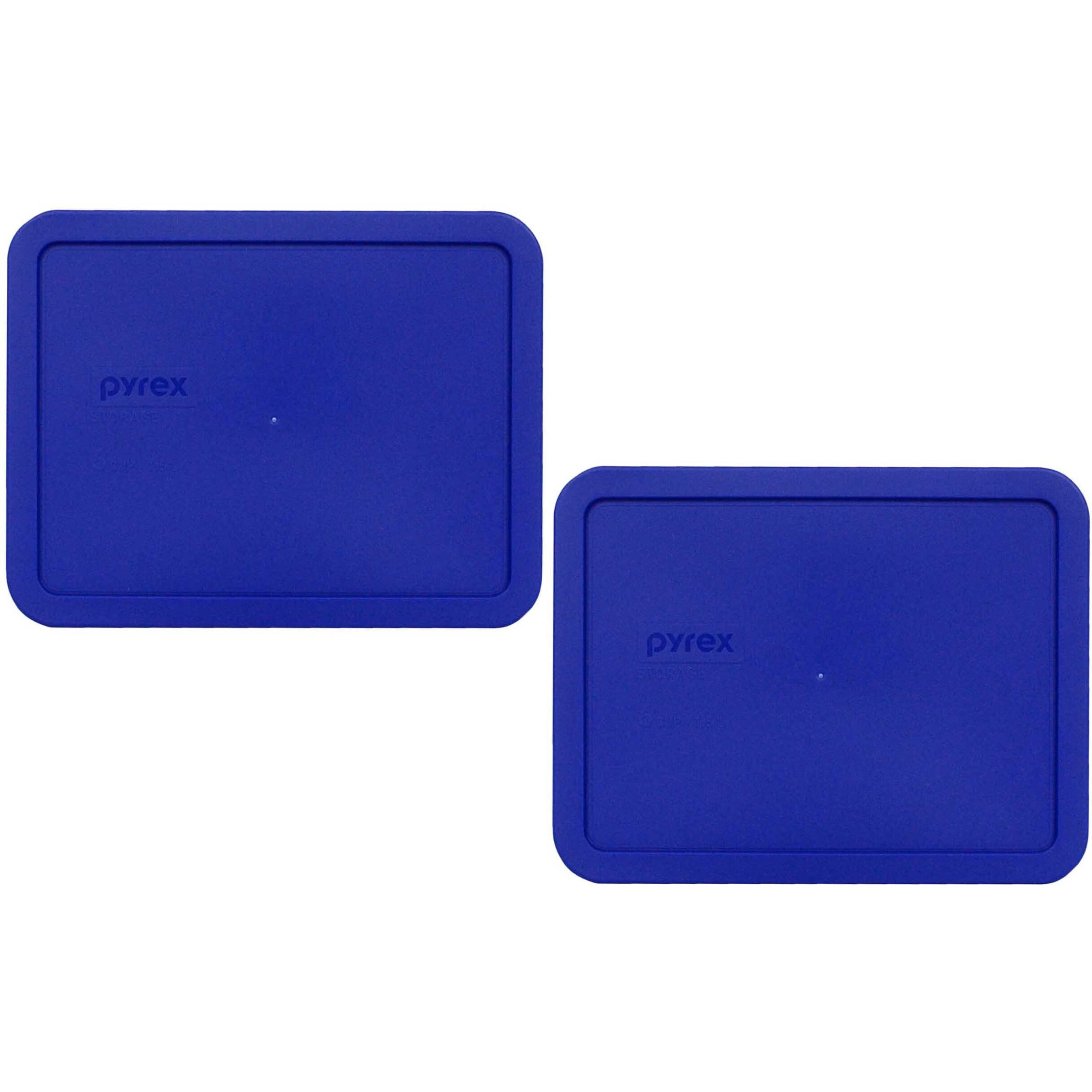 Pyrex 7211-Pc 6 Cup Cobalt Blue Rectangle Food Storage Lid For Glass Dish (2  Cobalt Blue)