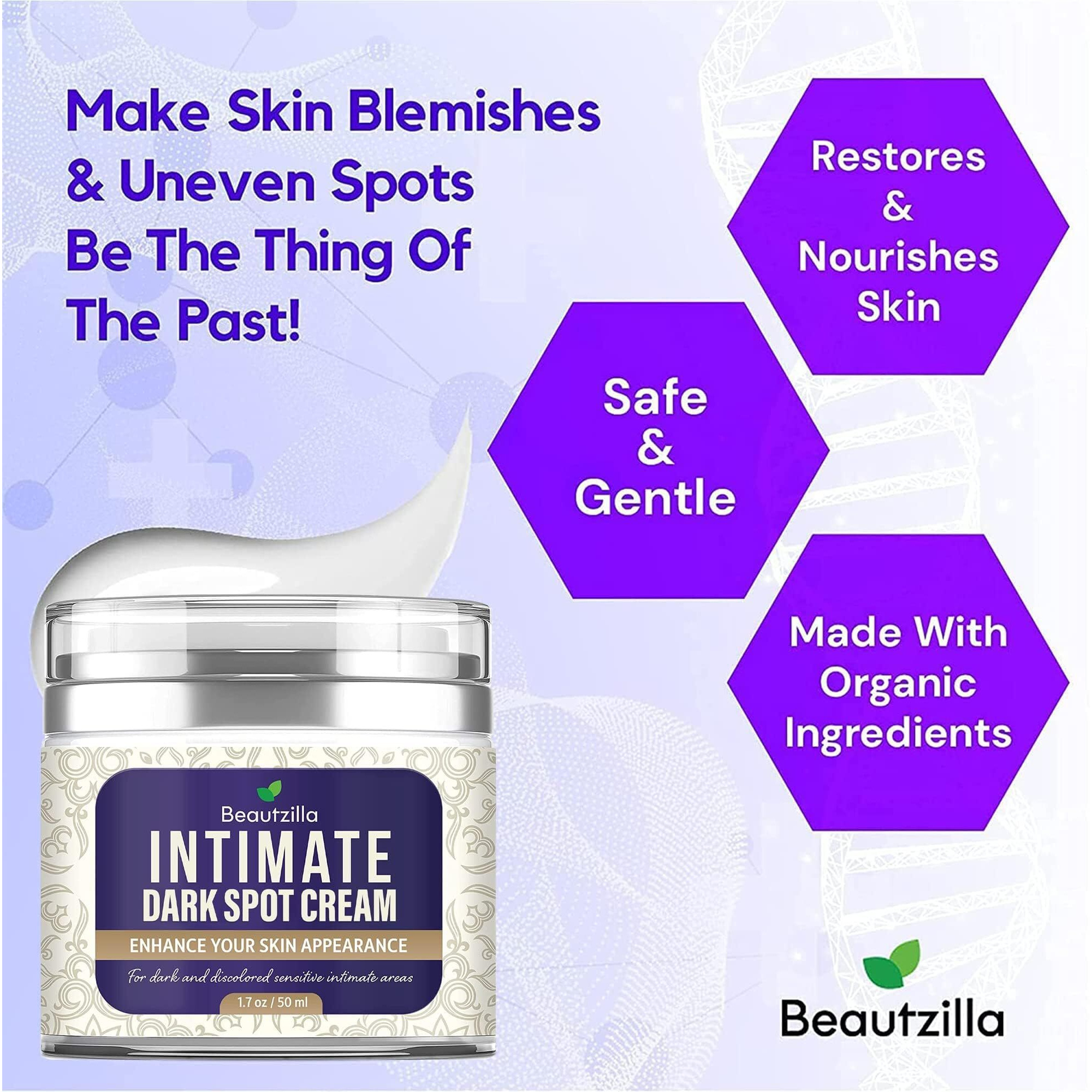 Beautzilla Moisturizing Intimate Area Dark Spot Corrector With Instant Results For Knees  Elbows  Underarms  And Thighs