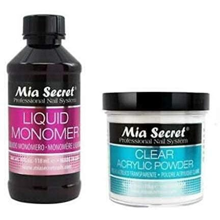 Mia Secret 4Oz Liquid Monomer + 4Oz Clear Acrylic Powder Nail Art System