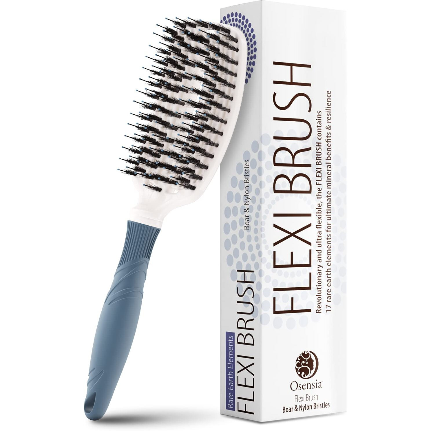 Boar Bristle Detangling Brush - Great For Thick  Dry  Curly Or Straight Hair  Adults And Kids. Travel-Friendly Hair Detangler For Women.