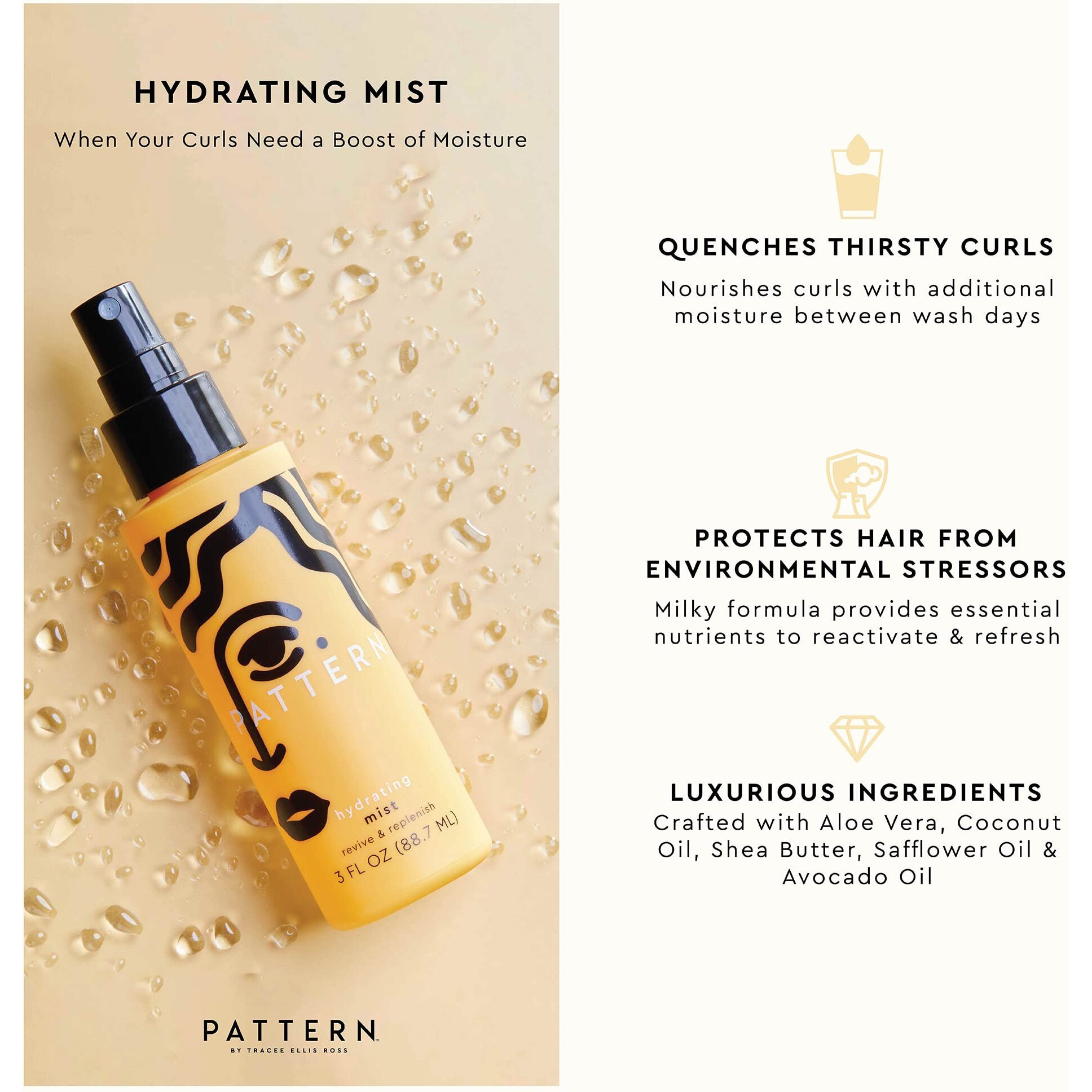 Pattern Beauty By Tracee Ellis Ross Hydrating Mist W Avocado Oil For Curly Hair 3A-4C  Travel Size  3 Fl Oz