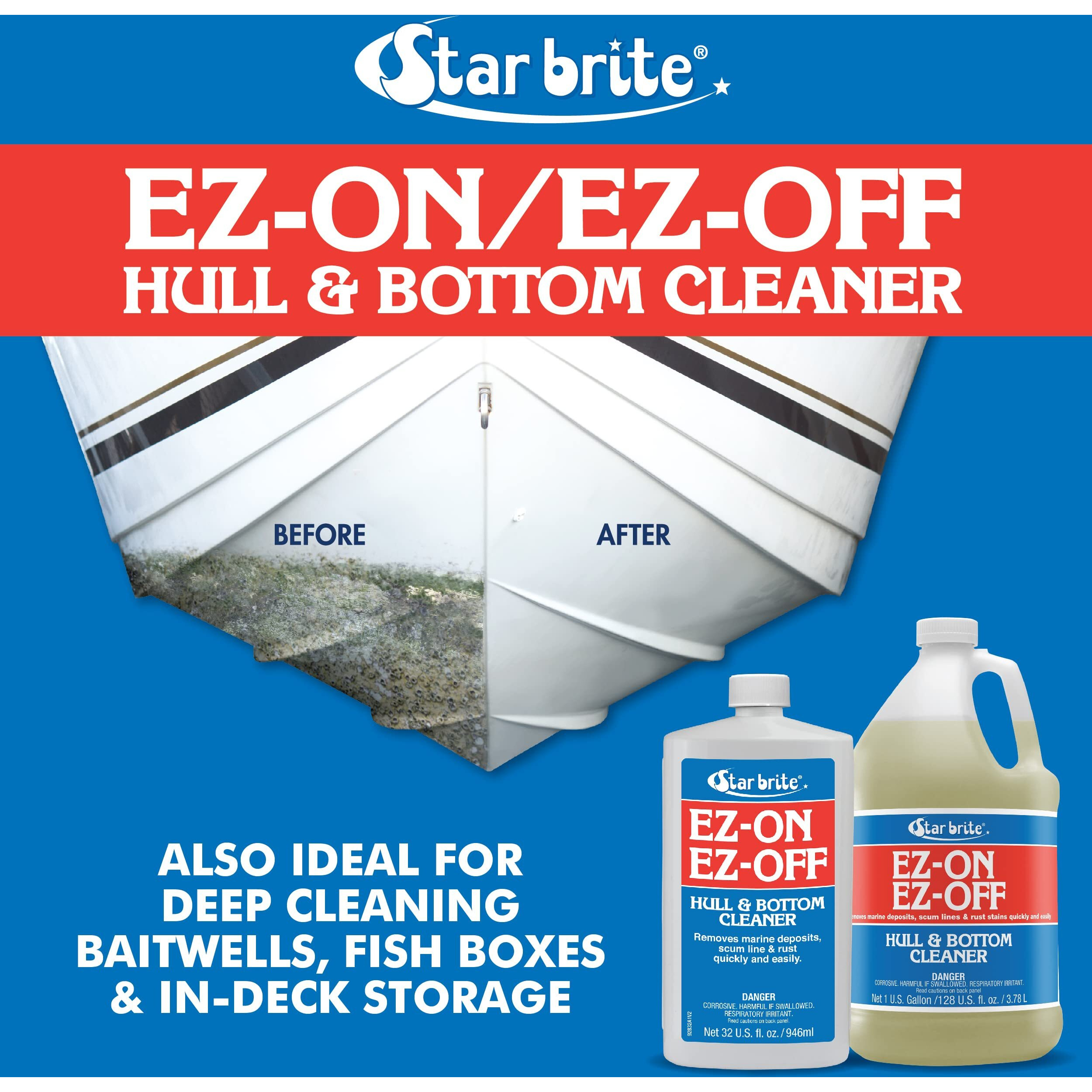 Star Brite Ez-On Ez-Off Boat Hull & Bottom Cleaner - Effortlessly Remove Stains And Restore Your Boat's Pristine Appearance - 32 Oz (092832)
