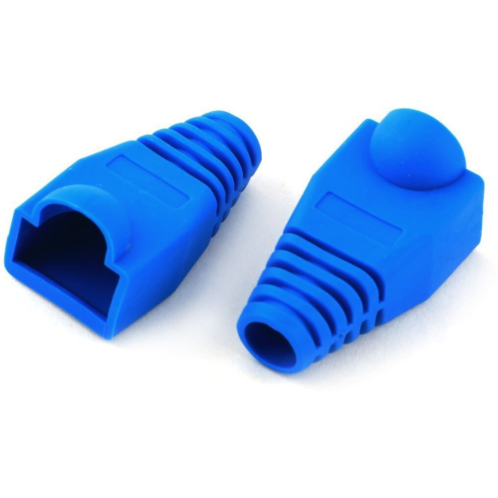 Copapa Yiovvom Soft Plastic Ethernet Rj45 Cable Connector Boots Cover Strain Relief Boots Cat5 Cat5E Cat6 Cat6E 100Pcs (Blue)