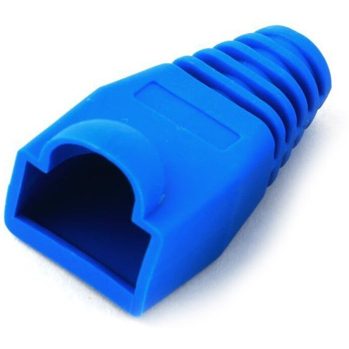 Copapa Yiovvom Soft Plastic Ethernet Rj45 Cable Connector Boots Cover Strain Relief Boots Cat5 Cat5E Cat6 Cat6E 100Pcs (Blue)