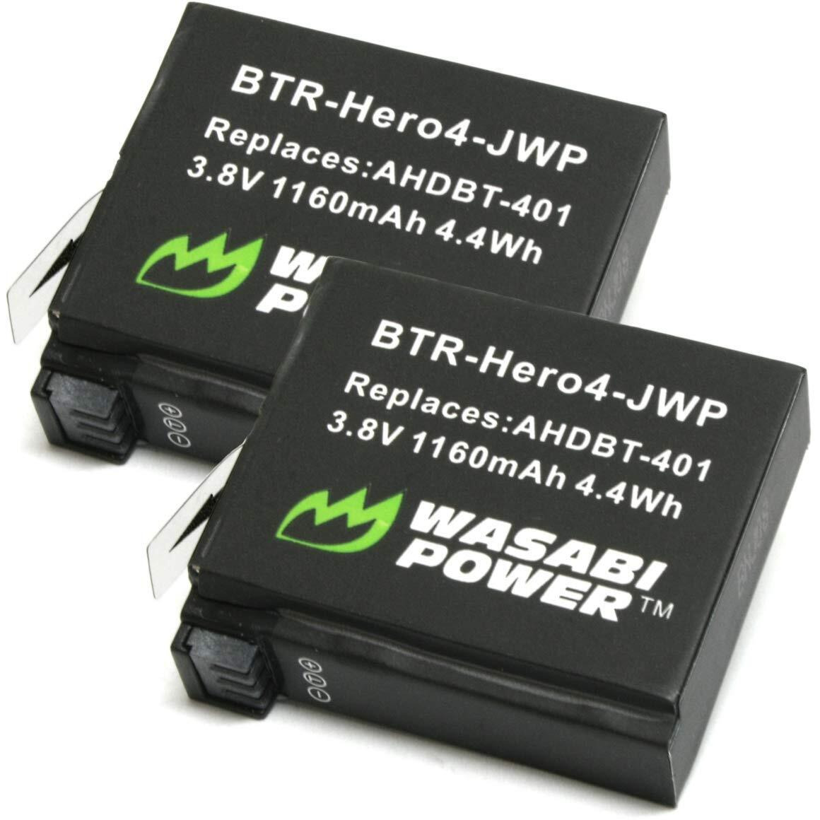Wasabi Power Battery For Gopro Hero4 And Gopro Ahdbt-401 (2-Pack)