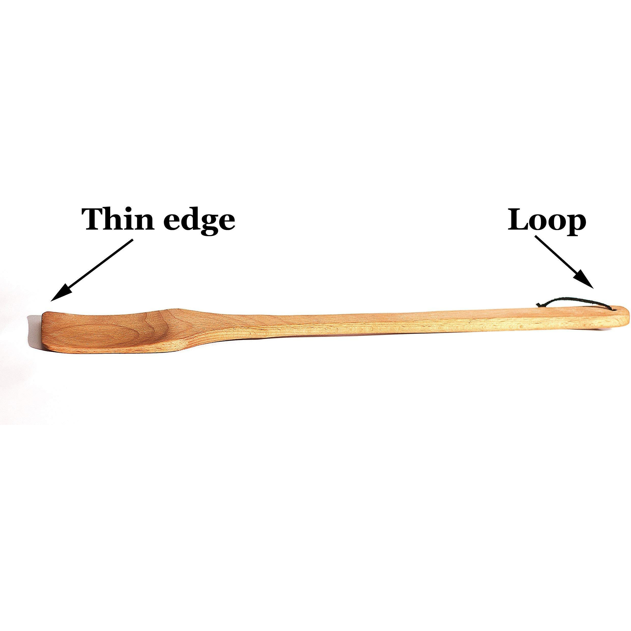 Ecosall Large Wooden Spoon - 18-Inch Heavy Duty Cajun Stir Paddle For Cooking In Big Pots & Wall DCor - Big Spoon For Brewing  Grill  Mixing  Stirring - Solid Natural Hard Wood Long Spatula.