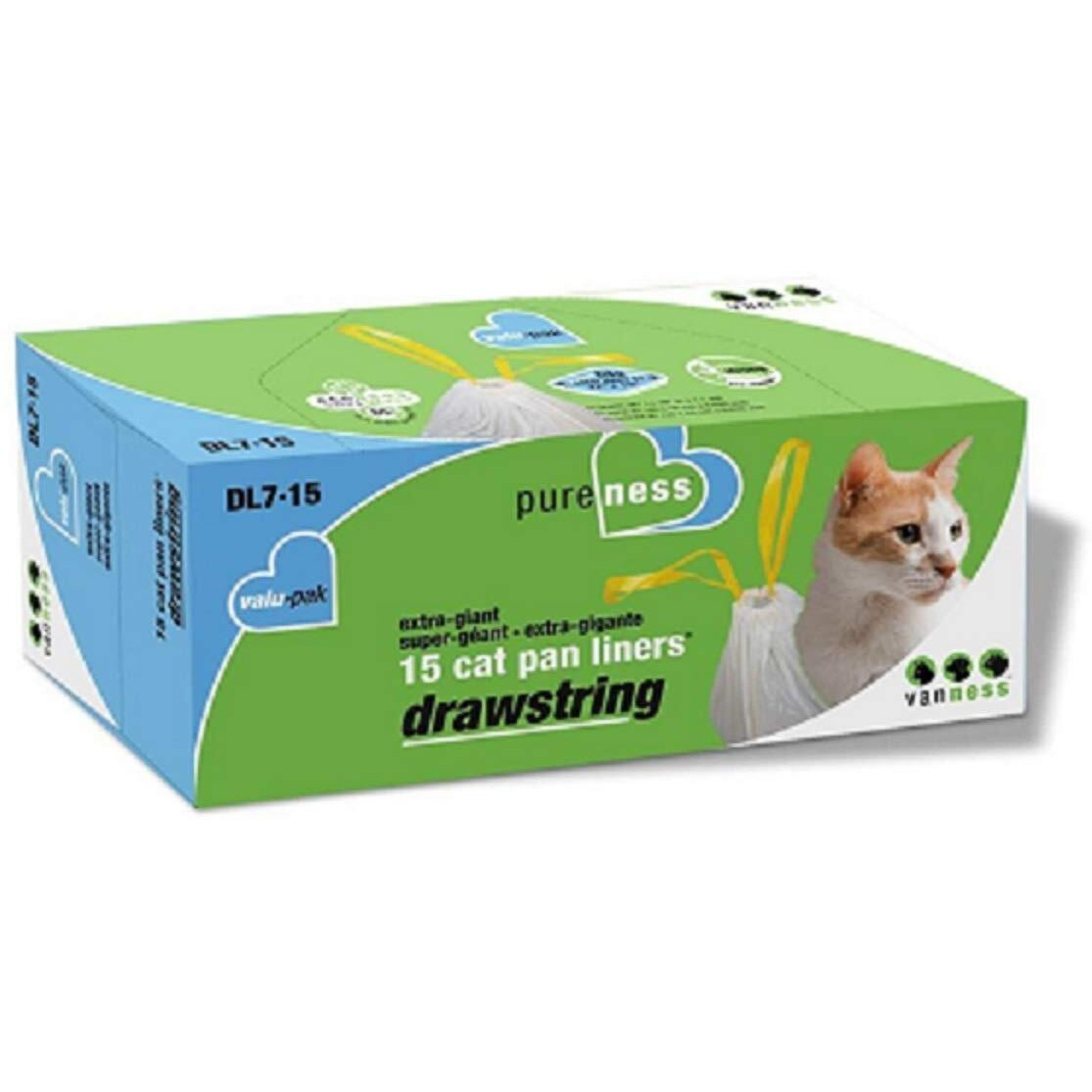 Pure-Ness Drawstring Cat Pan Liners Pack Of 2 (15-Count X 2)