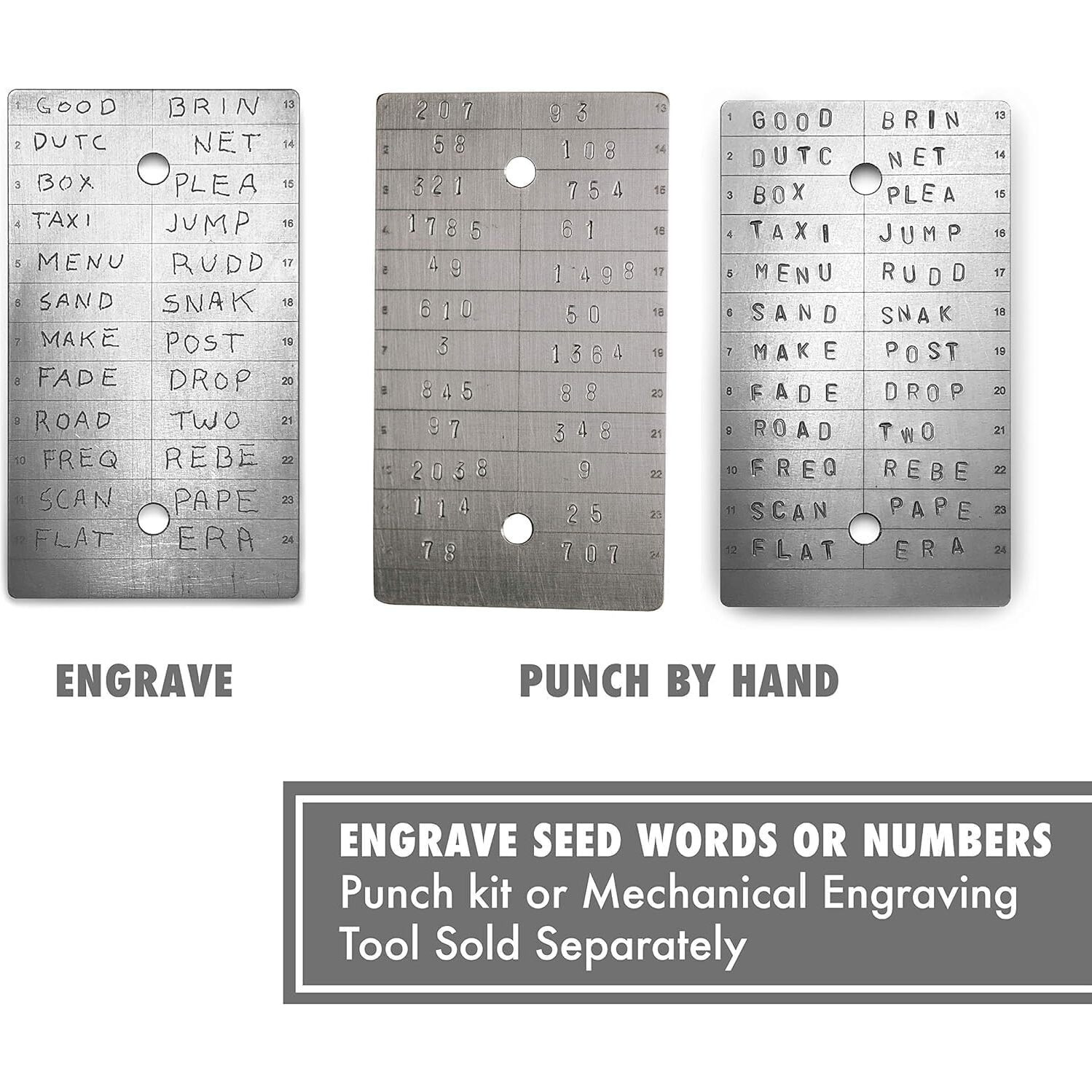 Coldti - Titanium Bitcoin Seed Plates For Ultra-Secure Ethereum And Crypto Seed Phrase Storage - Premium Seed Phrase Metal - Includes 2 Plates And Seals