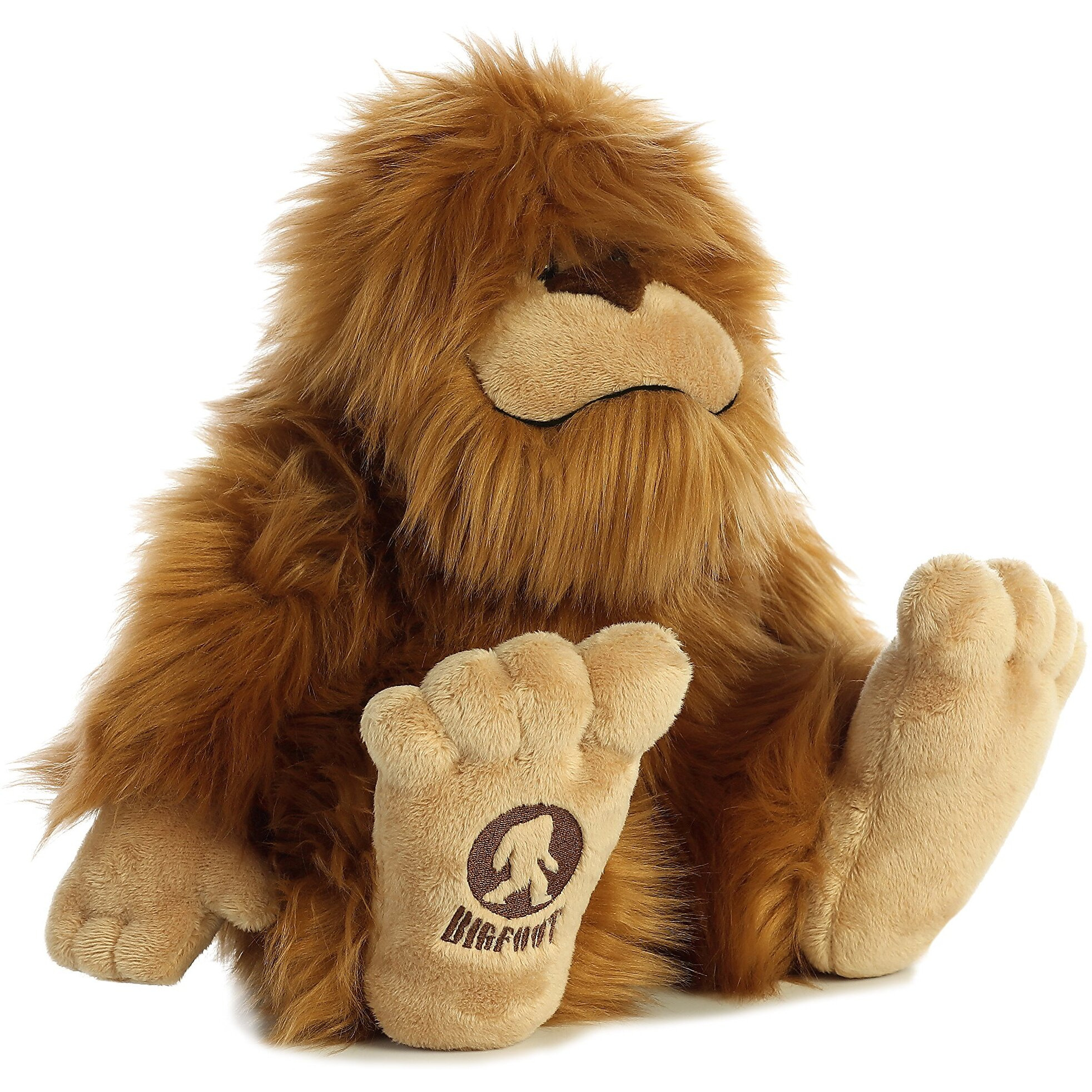 Aurora Mysterious Fantasy Big Foot Stuffed Animal - Mythical Companion - Imaginative Adventures - Brown 12.5 Inches