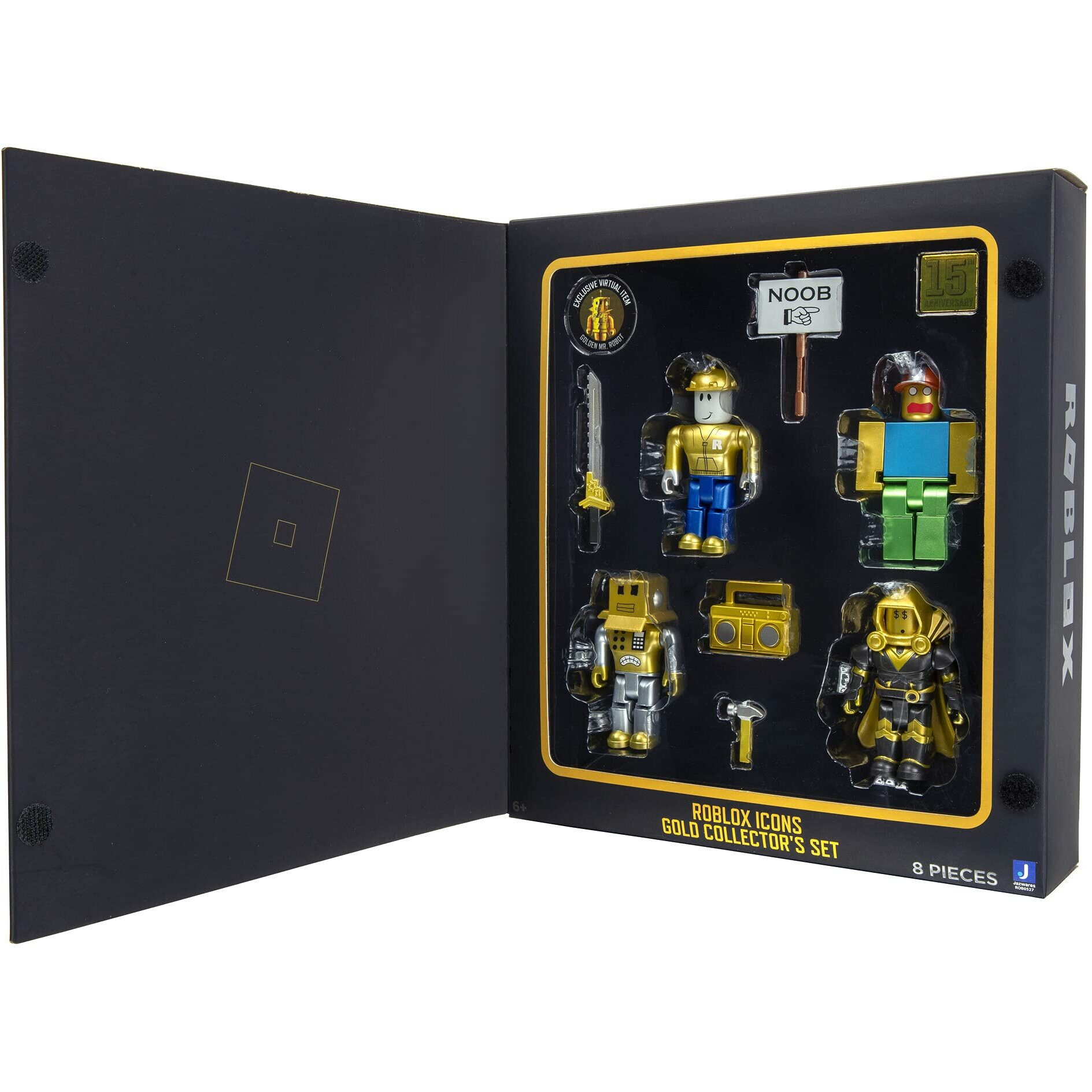 Roblox Action Collection - 15Th Anniversary Roblox Icons Gold Collector's Set [Includes Exclusive Virtual Item]