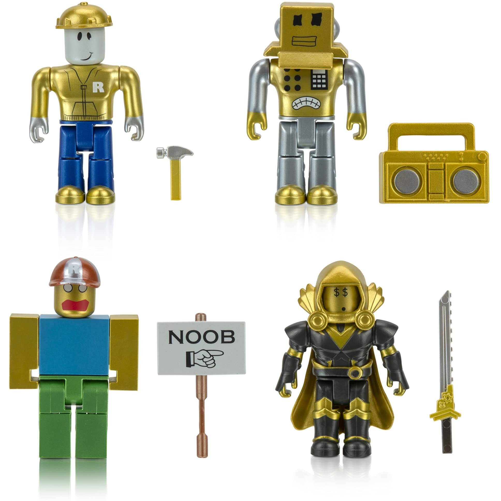 Roblox Action Collection - 15Th Anniversary Roblox Icons Gold Collector's Set [Includes Exclusive Virtual Item]