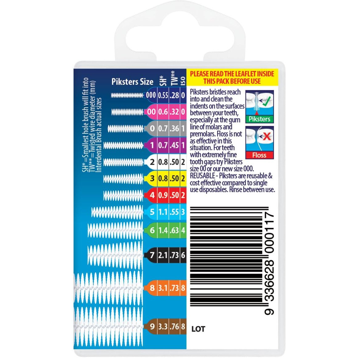 Piksters Interdental Brushes (40 Pack  Size 1 (Purple))