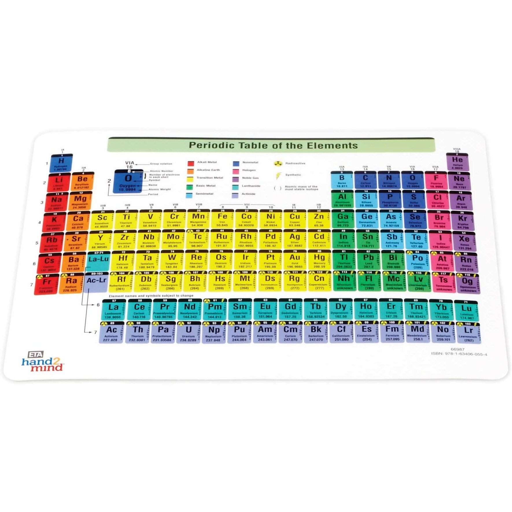 Hand2Mind Connecting Color Tiles Periodic Table For Kids Ages 10-13  Learn About Elements And Chemistry At Home  Tiles Have Atomic Number  Symbol  Weight  And Electron  Homeschool Supplies (163 Tiles)