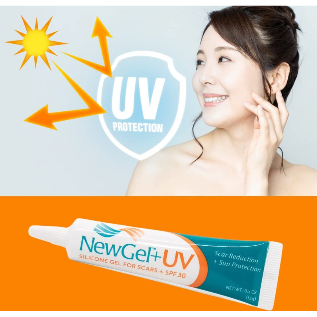 Newgel+Uv Advanced Silicone Scar Gel For Old And New Scars With Spf30 Mineral Sunscreen  Ideal For Facial Scars Exposed To Sun. 15G (0.5 Oz)