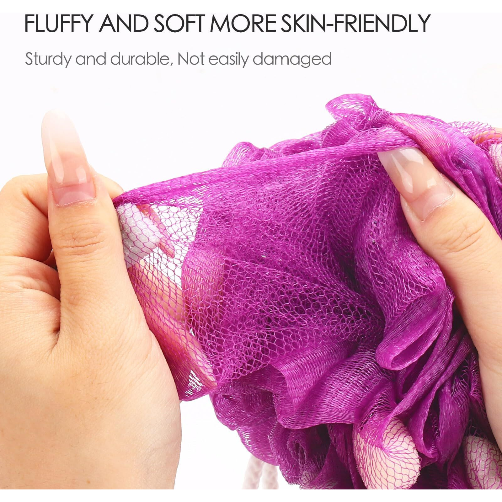 Btyms Premium Mesh Poufs (65G/Pcs) Bath Sponges Shower Loofahs Exfoliating Shower Puff - Great For Body Wash Pack Of 4