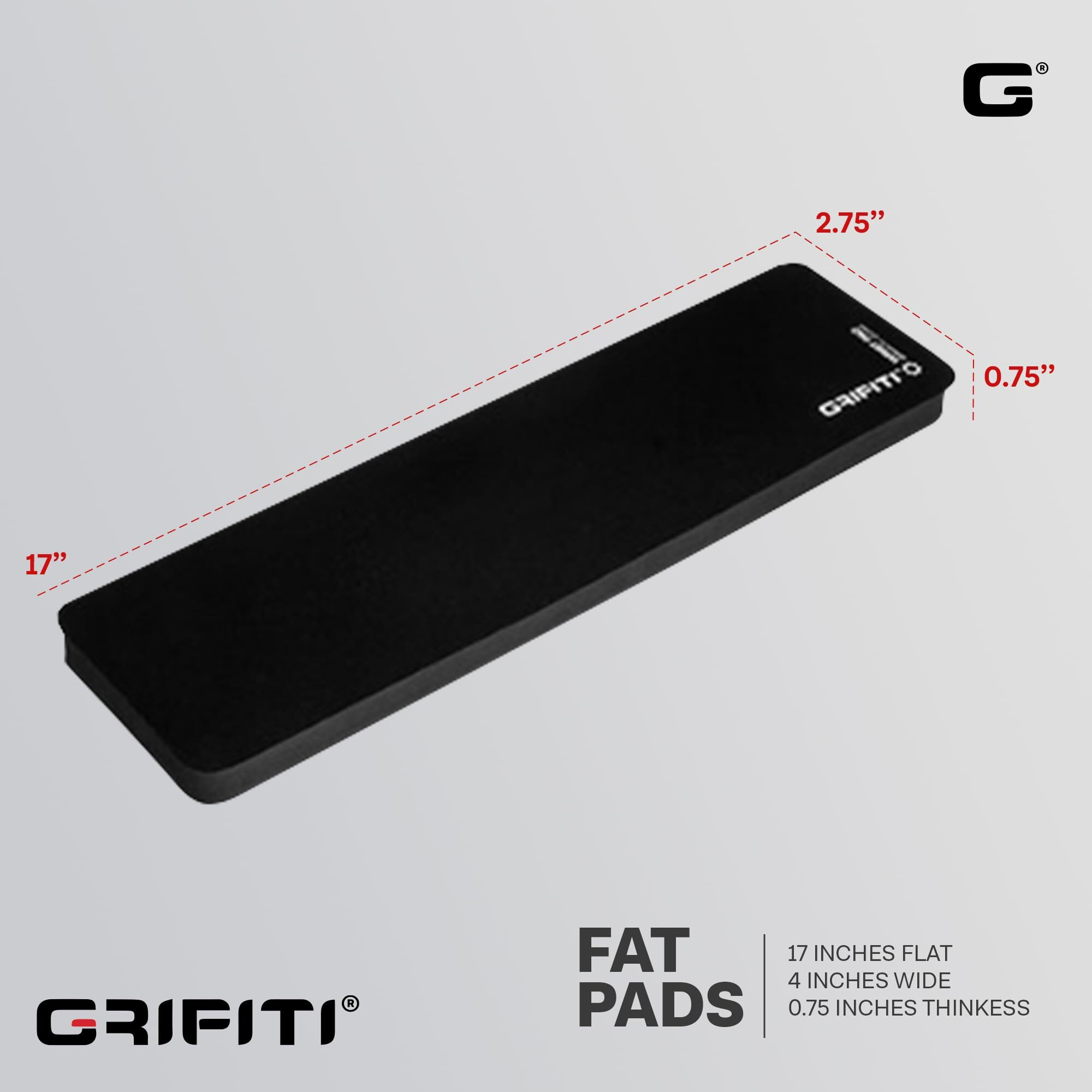 Grifiti Fat Wrist Pad 17&quot&quot X 2.75&quot&quot X 0.75&quot&quot Inches Wrists Rest For Standard Computer Keyboards Ergonomic Hand Pads Support Full Length Carpal Tunnel Resting Keyboard Rests Typing & Gaming Accessories