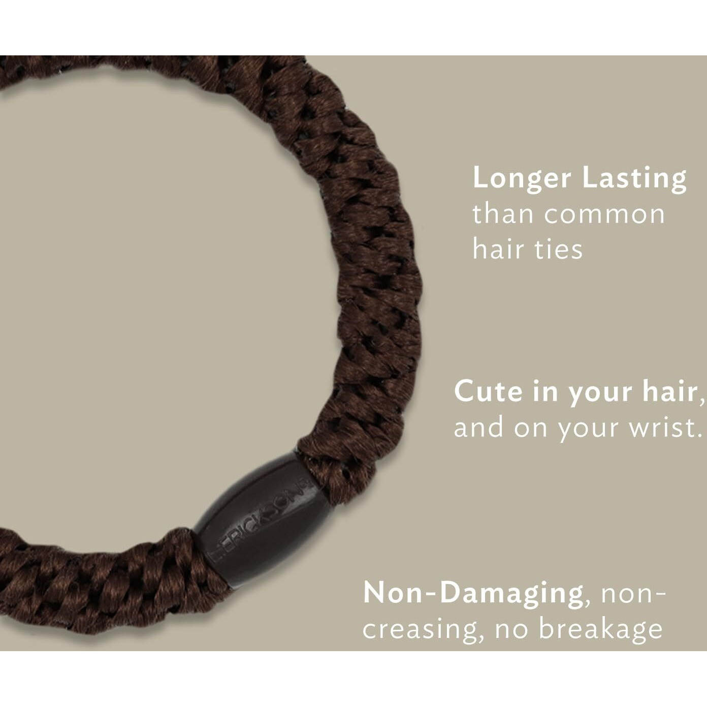 L. Erickson Grab & Go Pony Hair Ties - Black - 15 Pack Grab And Go Ponytail Holders - Black Hair Ties No Damage - Hair Bands Hair Accessories For Women