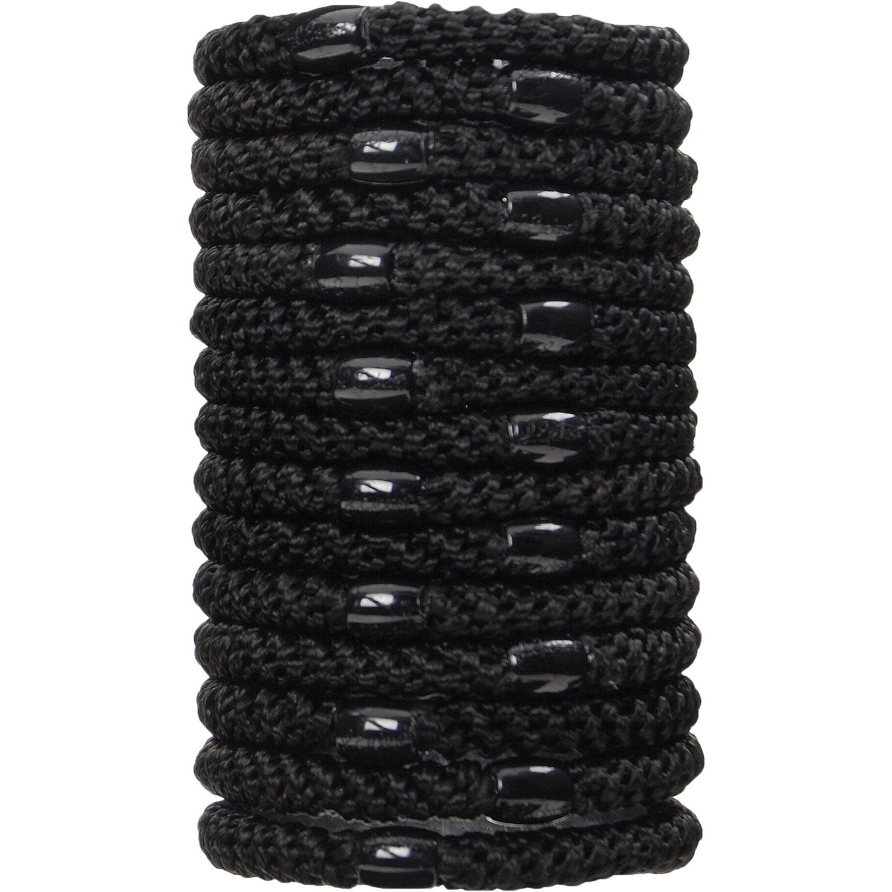 L. Erickson Grab & Go Pony Hair Ties - Black - 15 Pack Grab And Go Ponytail Holders - Black Hair Ties No Damage - Hair Bands Hair Accessories For Women