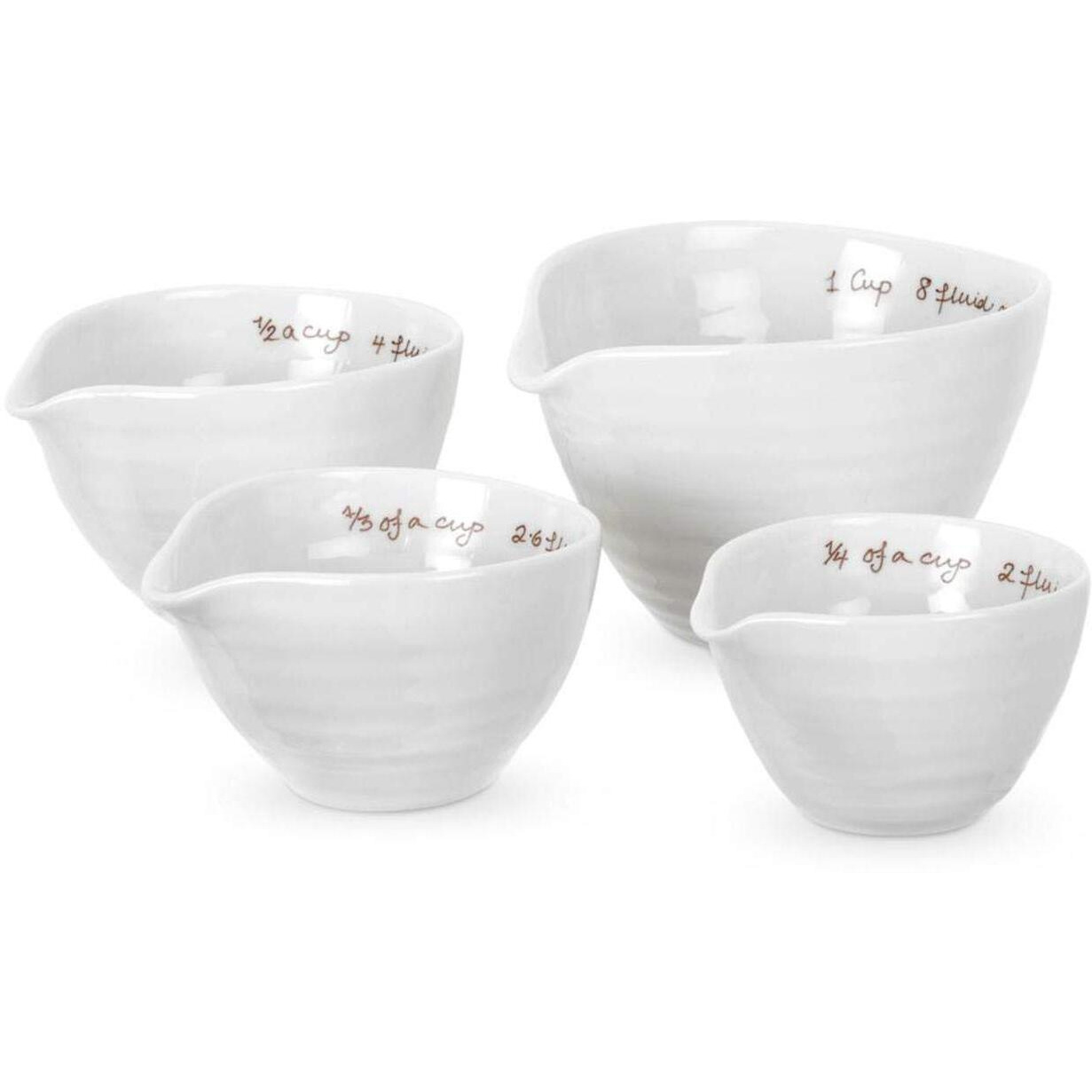 Portmeirion Sophie Conran White Measuring Cups | Set Of 4 Measuring Cups For Kitchen And Baking In Assorted Sizes | Made From Fine Porcelain | Dishwasher Safe