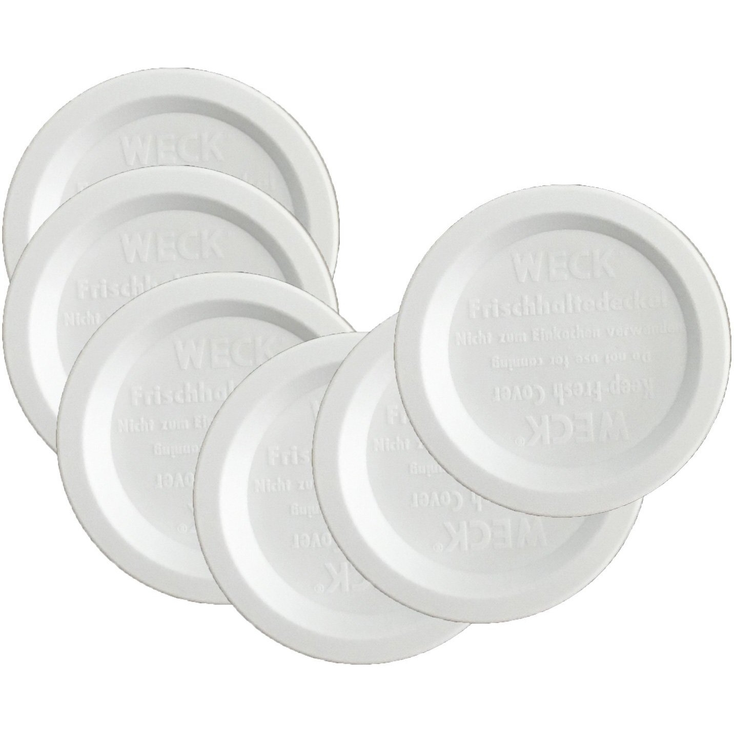 Weck Jar Keep Fresh Plastic Lids  6 Pack (Small  60Mm). Fits Models 080  755  760  762  902  763  764  766  905  975  995