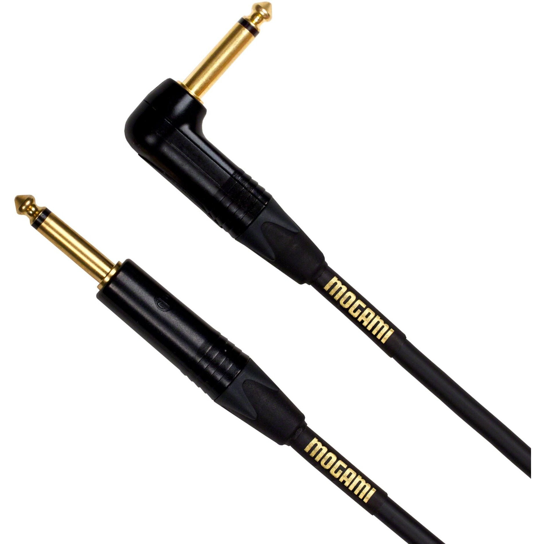 Mogami Gold Instrument-10R Guitar Instrument Cable  1/4"" Ts Male Plugs  Gold Contacts  Right Angle And Straight Connectors  10 Foot