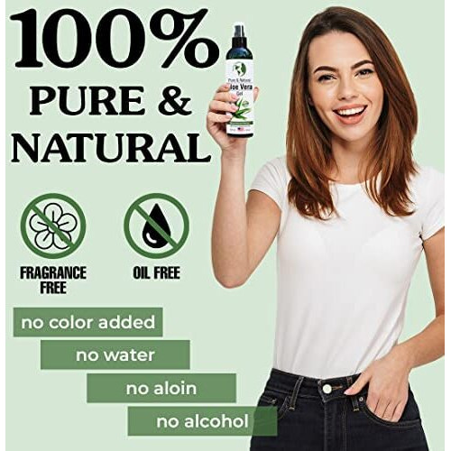 Earth's Daughter Organic Aloe Vera Gel From 100% Pure And Natural Cold Pressed Aloe - Great For Face - Hair - Acne - Sunburn - Bug Bites - Rashes - Eczema - 8 Oz.