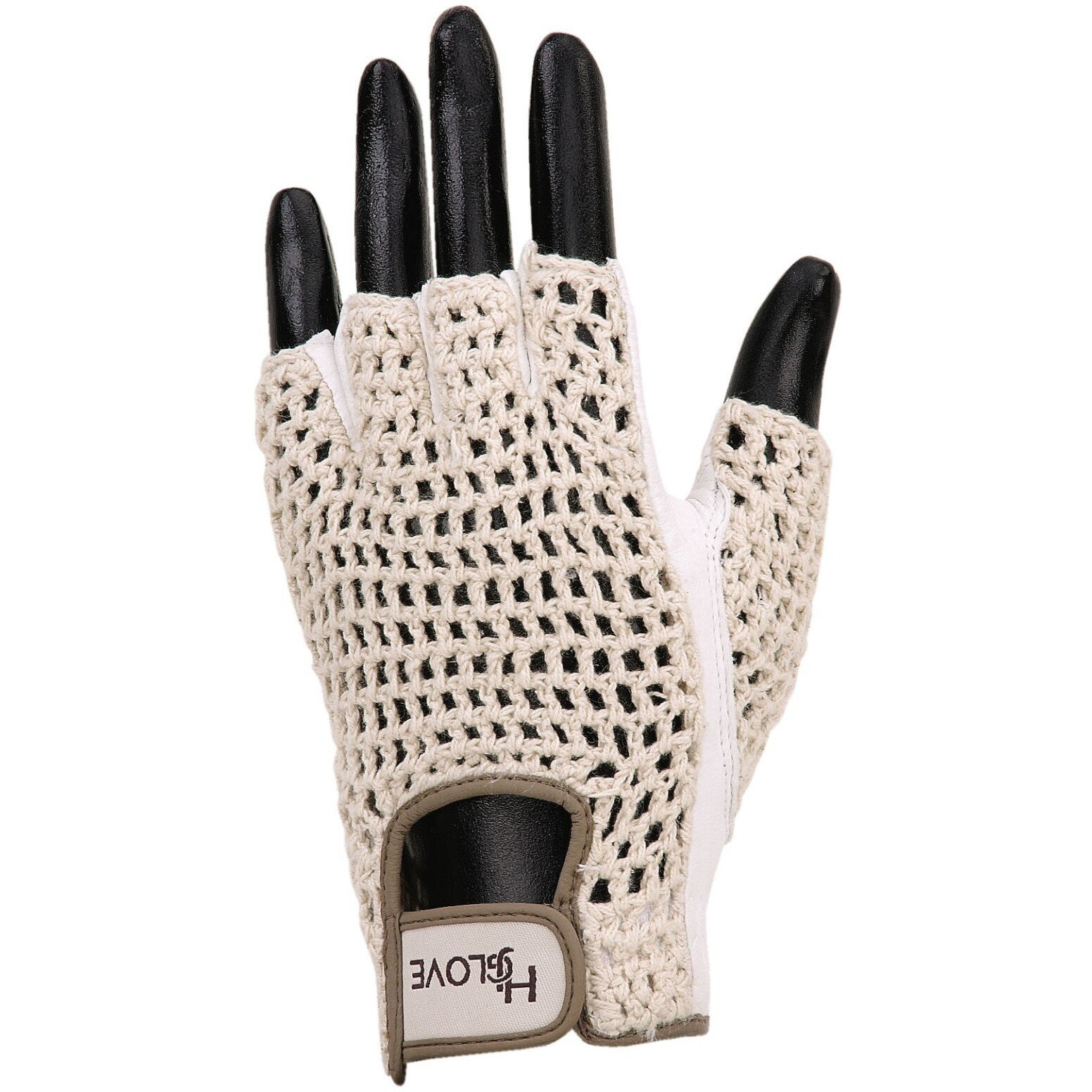 Hj Glove Women's Snow White Original Half Finger Golf Glove  Large  Left Hand