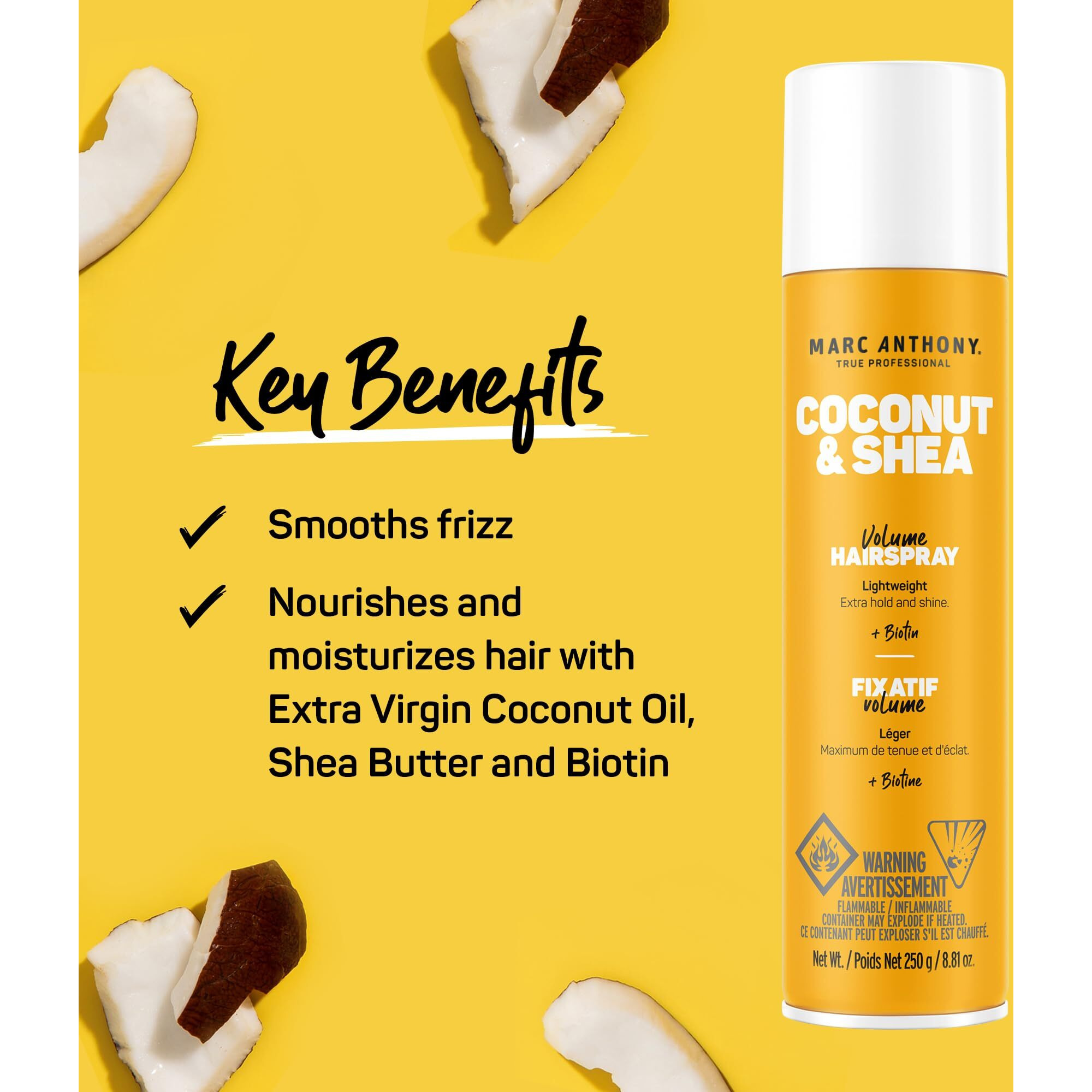 Marc Anthony Coconut Oil Volume Hairspray   Basic  8.8 Ounce