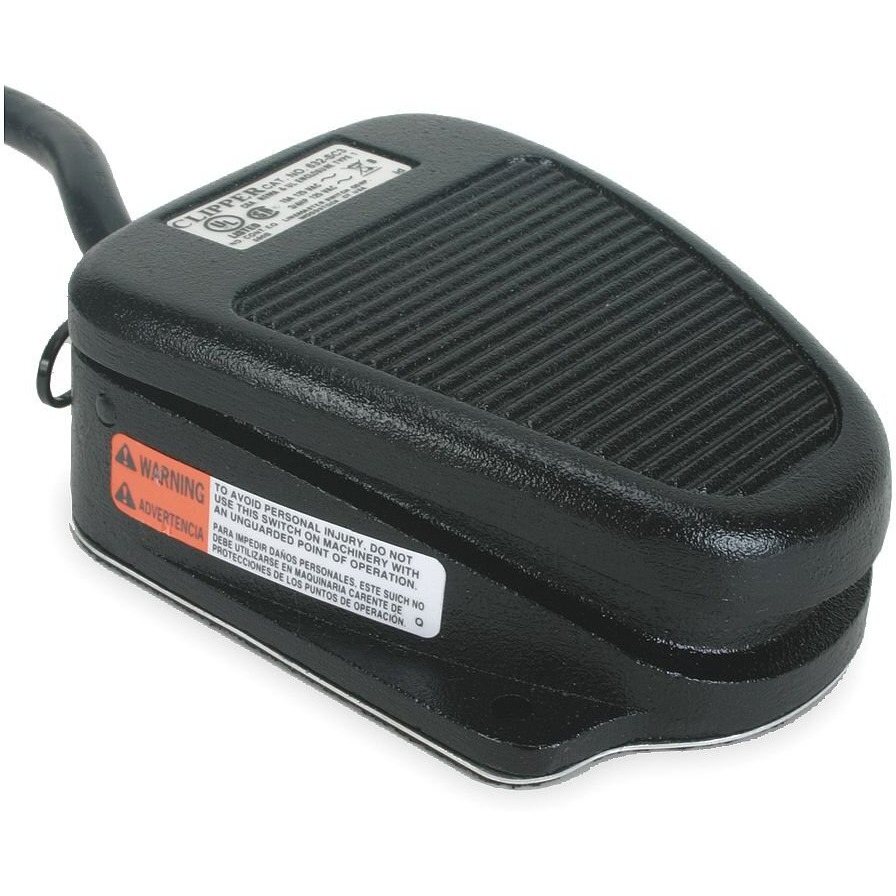 Linemaster 632-S Clipper Foot Switch  Electrical  Single Pedal  Momentary  Single Stage  No Guard  Black