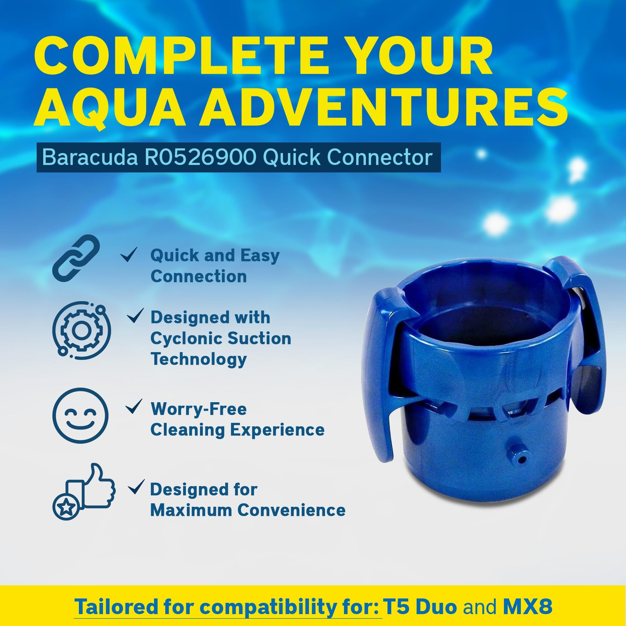 Zodiac Pool Systems R0526900 Quick Connector For Swimming Pool  Blue