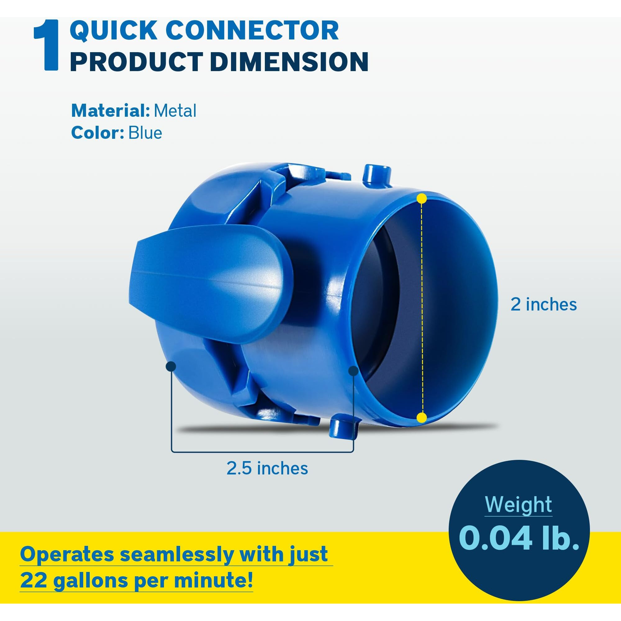 Zodiac Pool Systems R0526900 Quick Connector For Swimming Pool  Blue