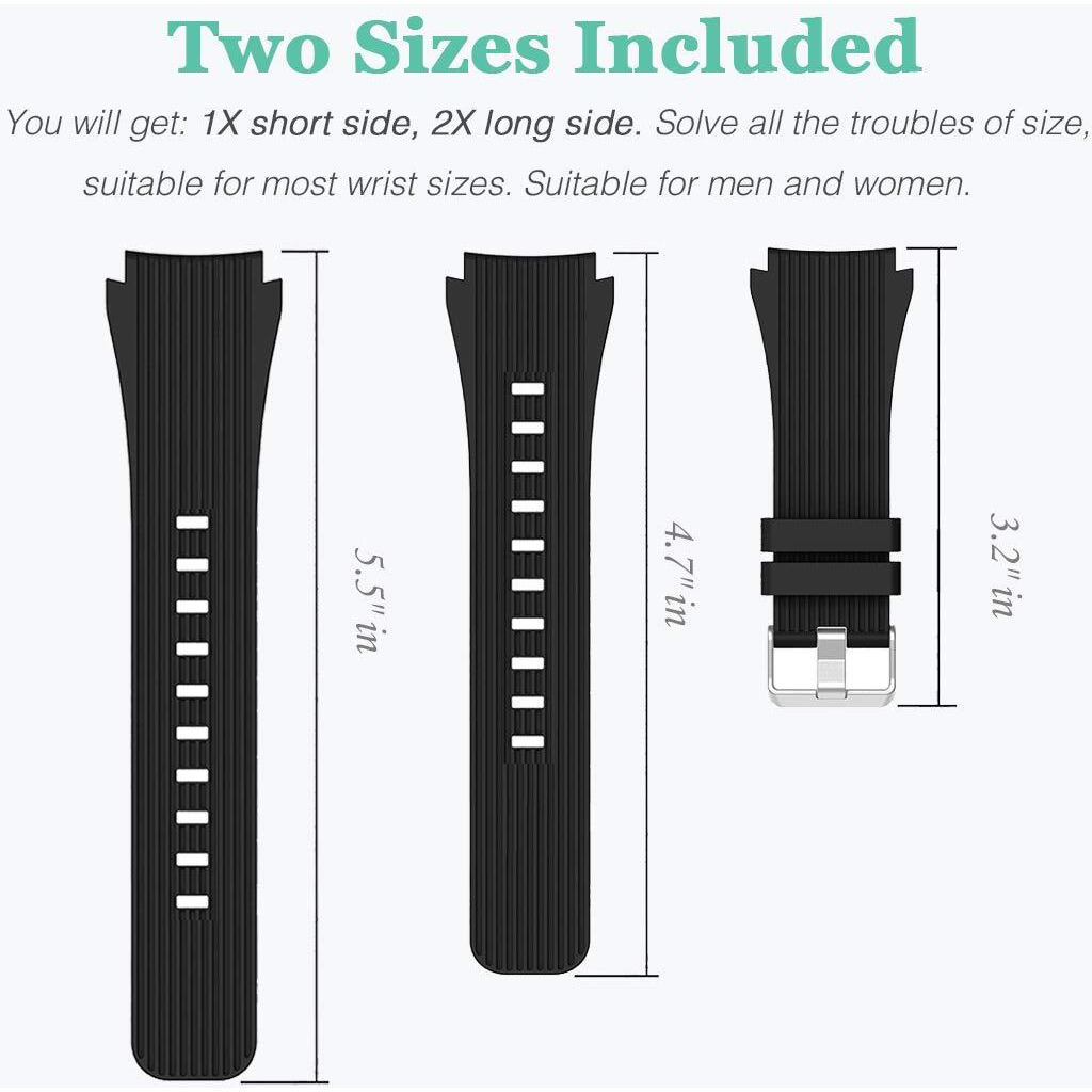Hswai Compatible With Samsung Galaxy Watch 46Mm Bands/Gear S3 Frontier  Classic Watch Bands/Galaxy Watch 3 Bands 45Mm  22Mm Soft Silicone Bands Bracelet Sports Strap For Men & Women. (Black)