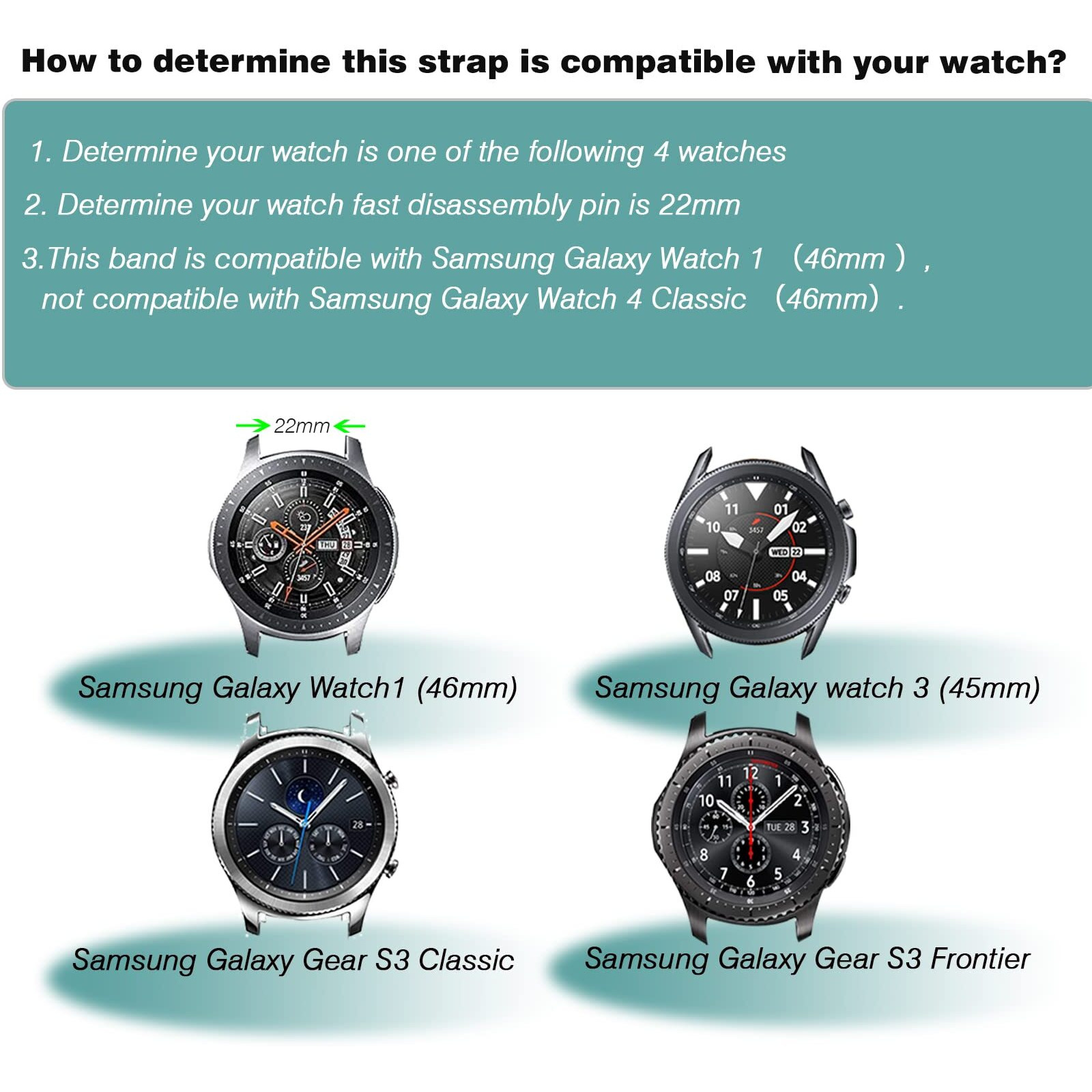 Hswai Compatible With Samsung Galaxy Watch 46Mm Bands/Gear S3 Frontier  Classic Watch Bands/Galaxy Watch 3 Bands 45Mm  22Mm Soft Silicone Bands Bracelet Sports Strap For Men & Women. (Black)