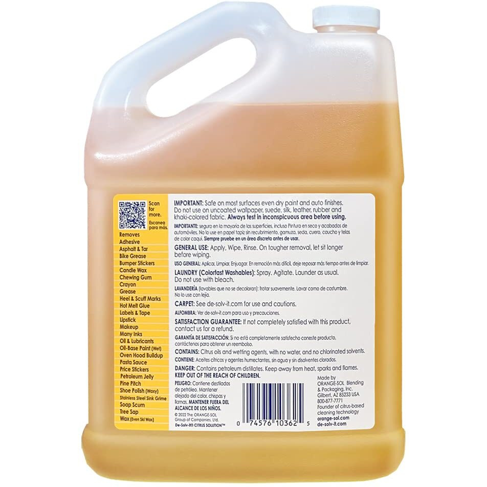 De-Solv-It 10362 Orange Sol Citrus Solution Container  1 Gallon 1-Pack