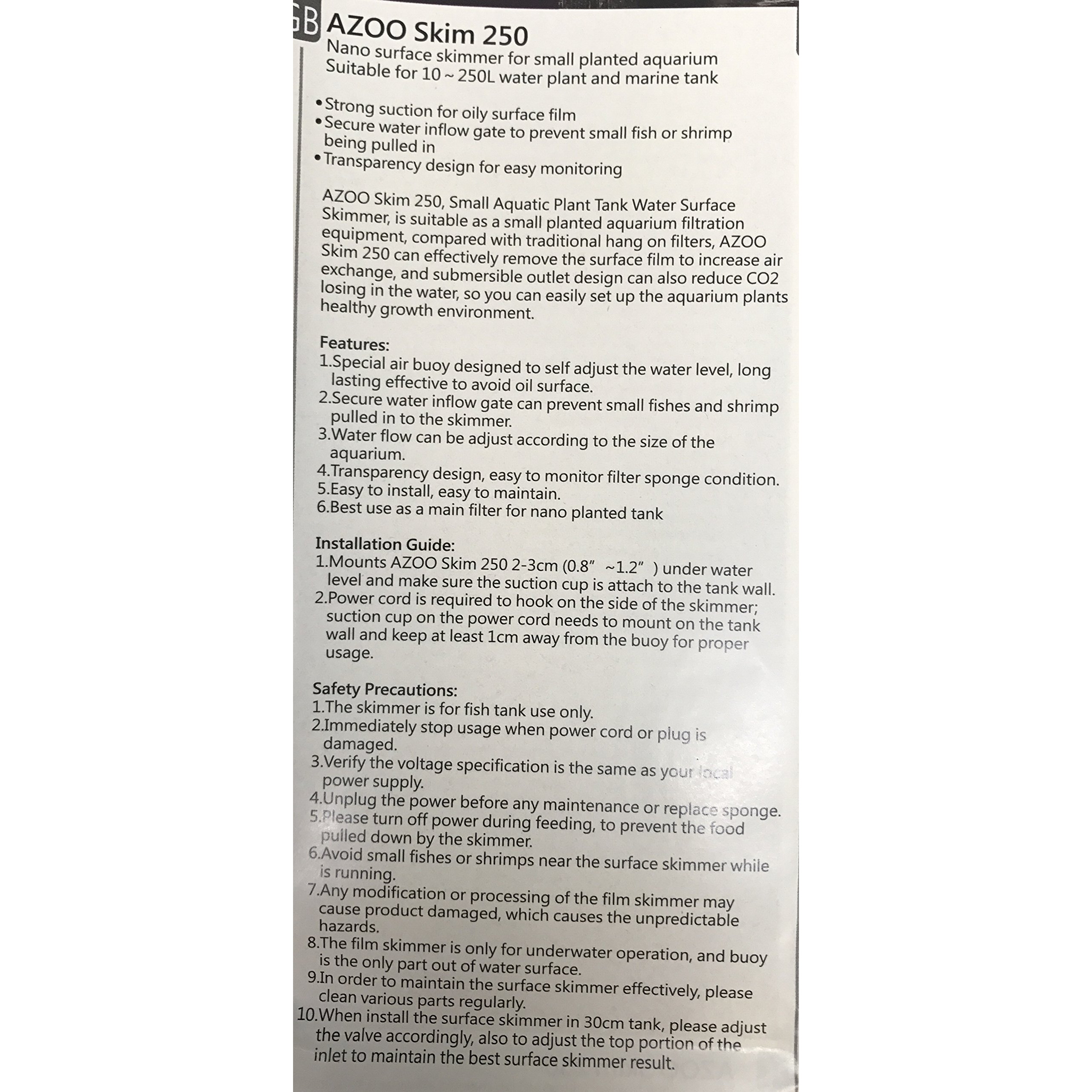 Azoo Az13123 Nano Surface Aquarium Skimmer