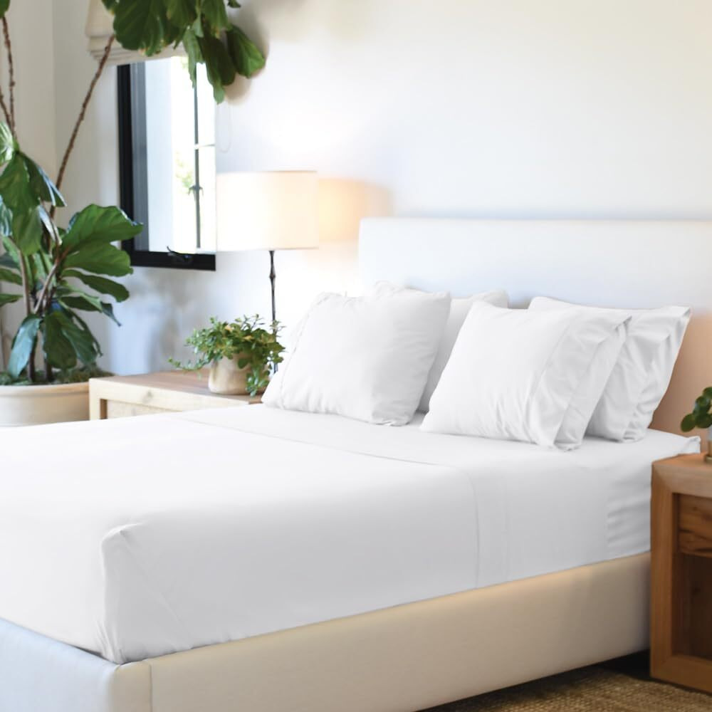 Jennifer Adams Eternal Sheet Set  4-Piece Microfiber Sheets & Pillowcases - Ultra-Soft  Breathable And Wrinkle-Resistant (White  King)