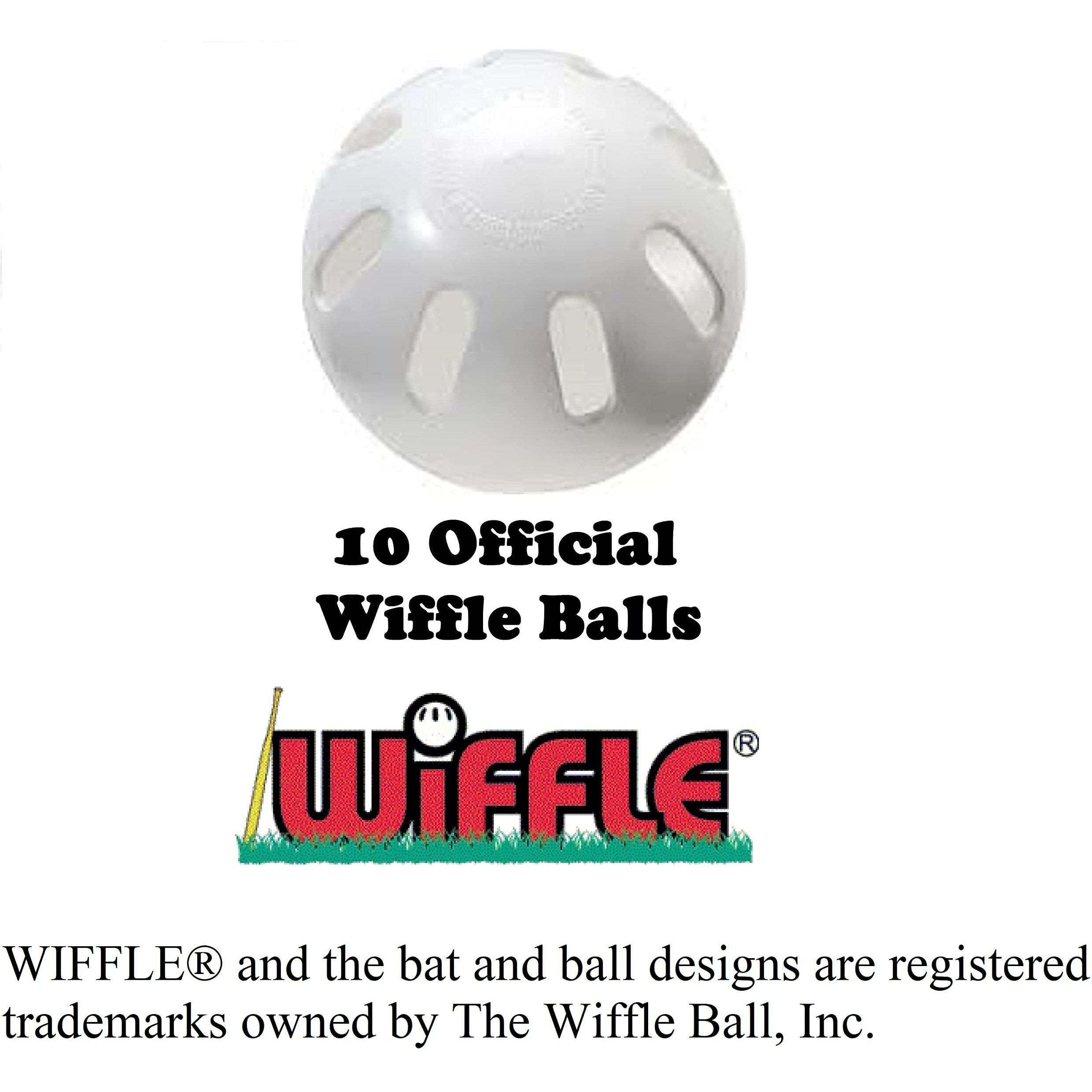 Wiffle Ball And Bat Combo Set  10 Wiffle Balls Baseballs  2 Bats  1 Roll Bat Tape  And Pitching Guide