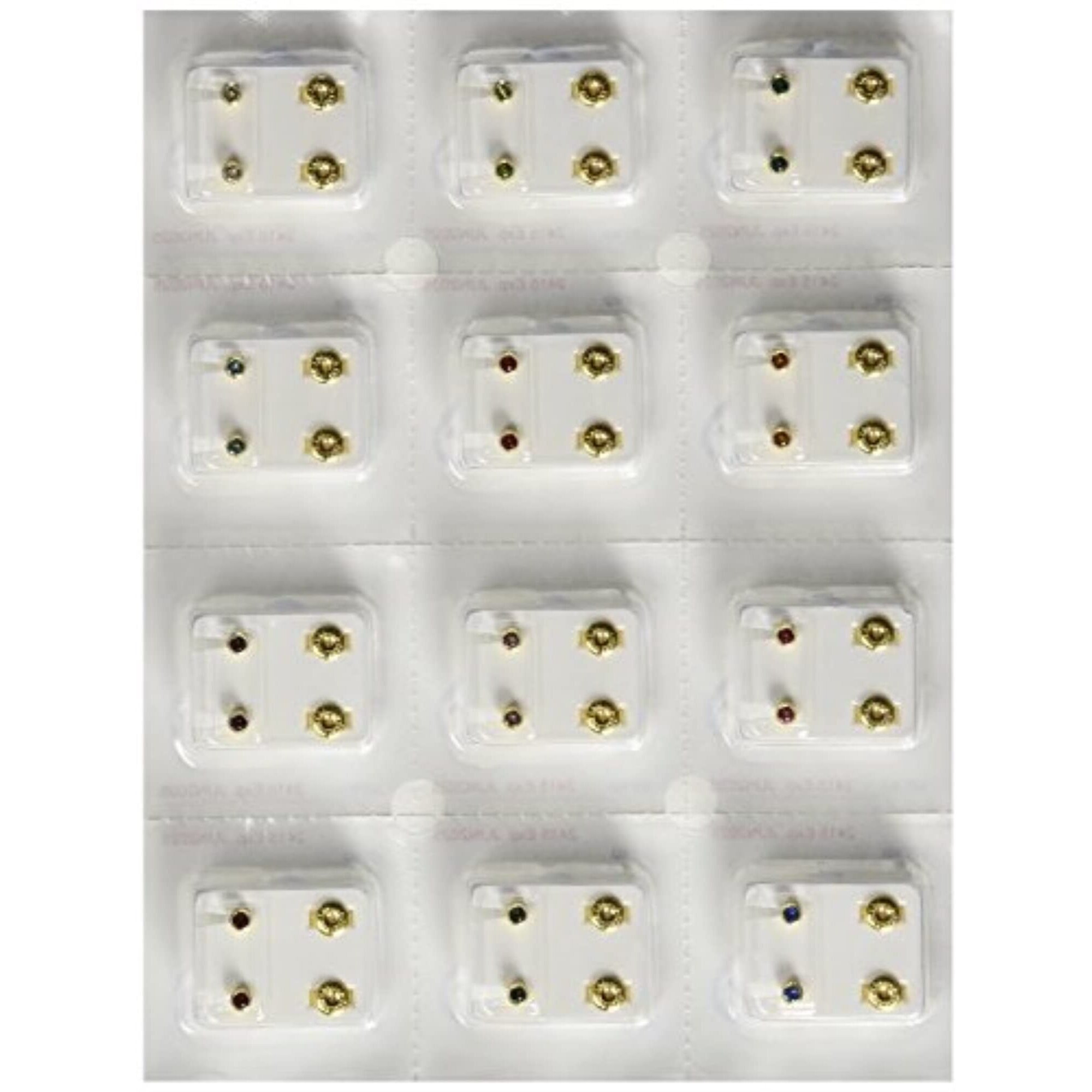 Surgical Steel 4Mm Ear Piercing Studs  12 Pair Mixed Colors