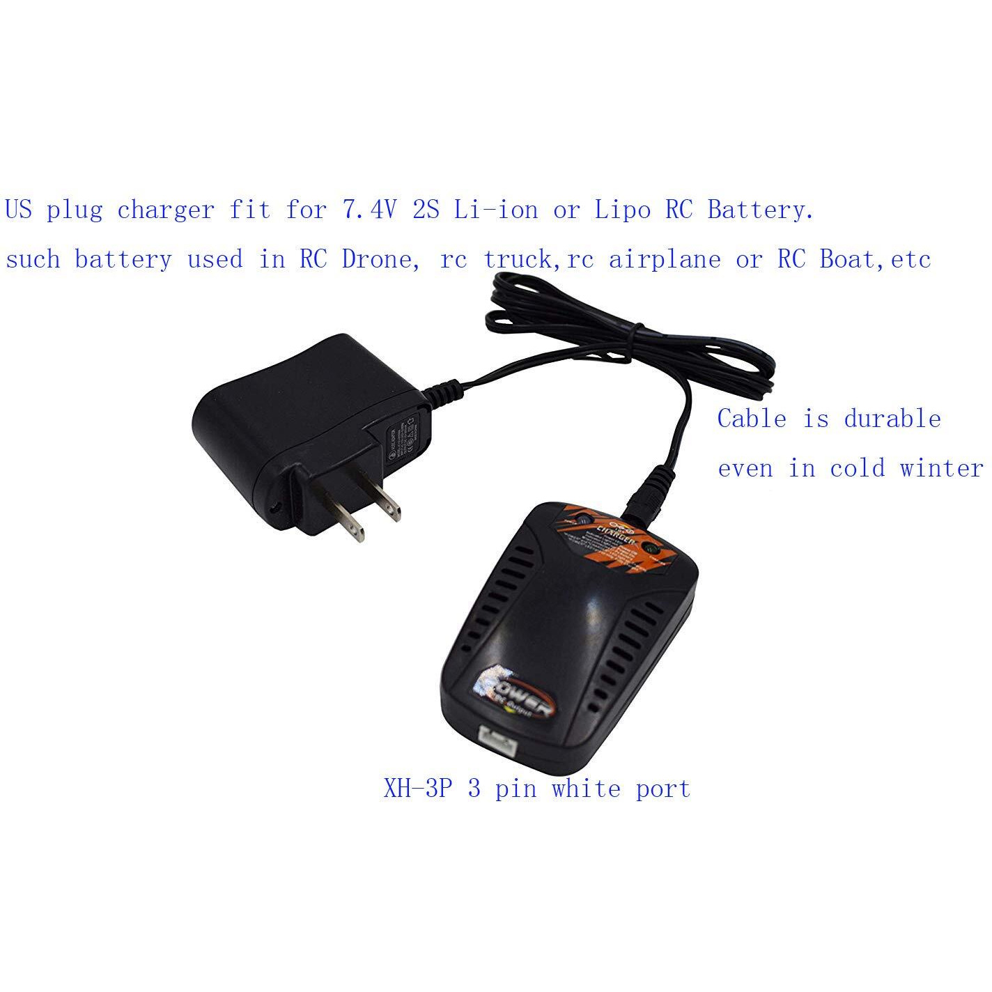 Blomiky 7.4V 800Ma 2S Lipo Li-Ion Battery Balance Charger Box With Xh-3P Port For X8C Rc Drone 18859E 9125 Q903 And Scx24 Rc Trucks X8 Charger