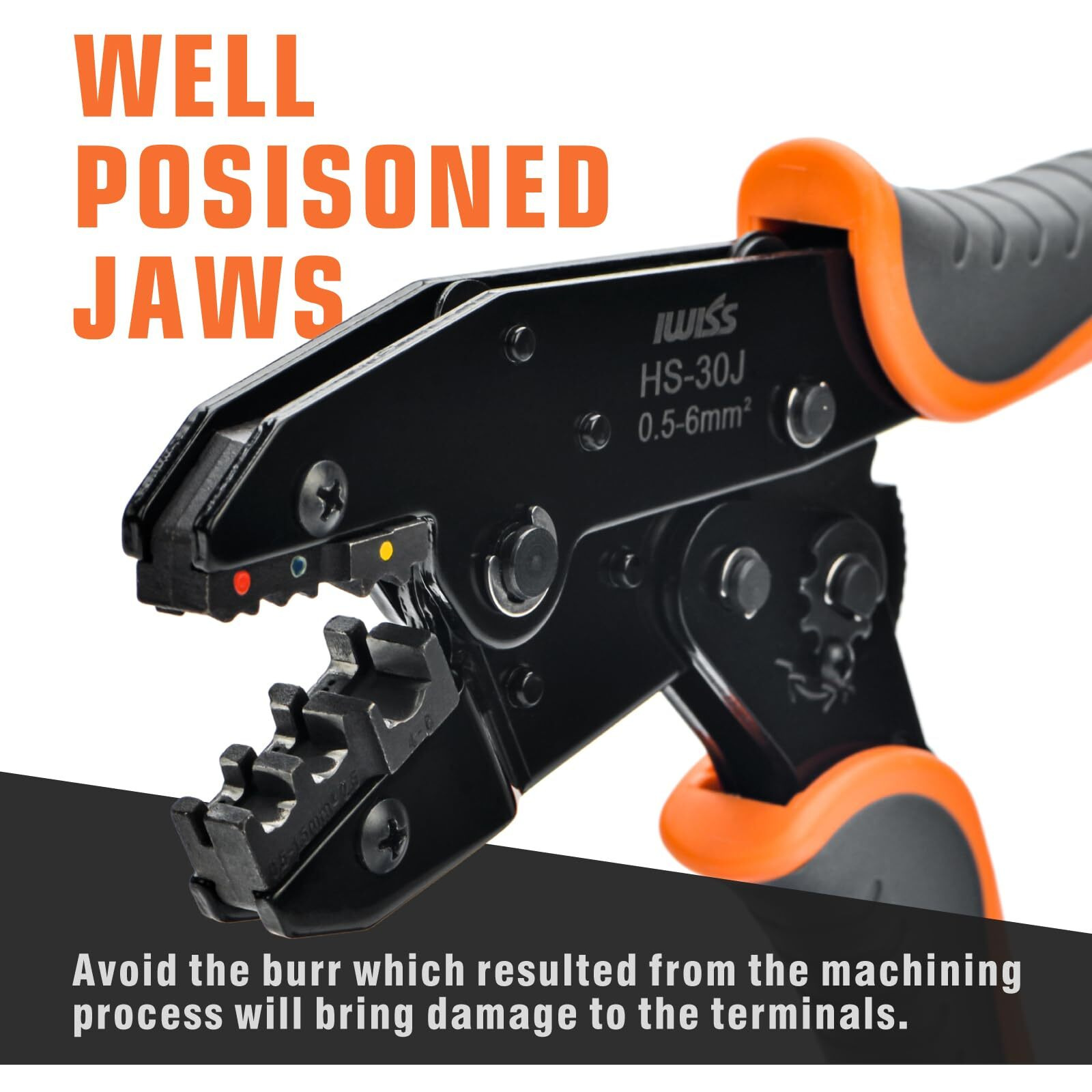 Icrimp Ratchet Wire Crimping Tool Set W/ 5 Interchangeable Jaws For Insulated And Non-Insulated Terminals Awg20-2  Wire Stripper Included