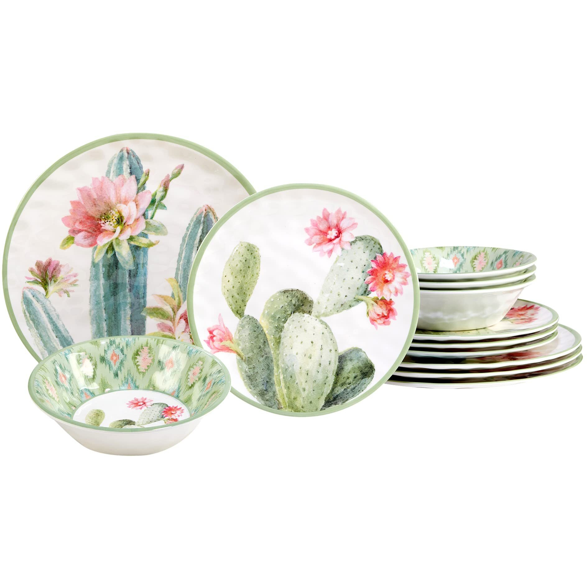 Certified International Desert Beauty 12 Piece Melamine Dinnerware Set  Service For 4